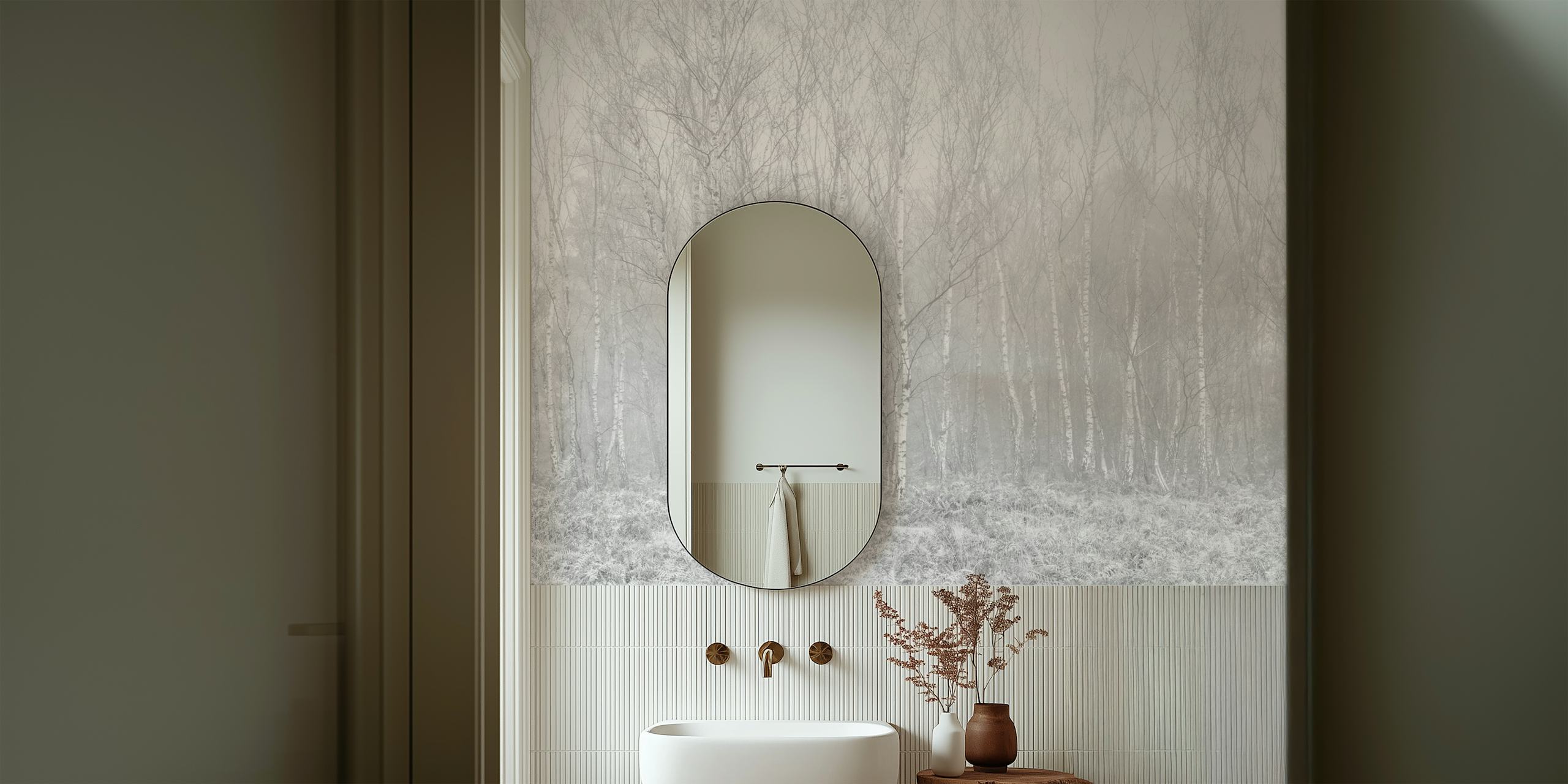 Ταπετσαρία Veiled in Fog σε ένα δωμάτιο