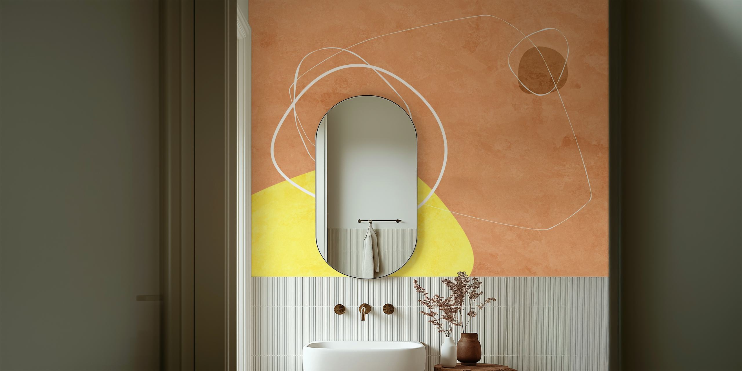 November Sunshine abstracte wallpaper in een kamer