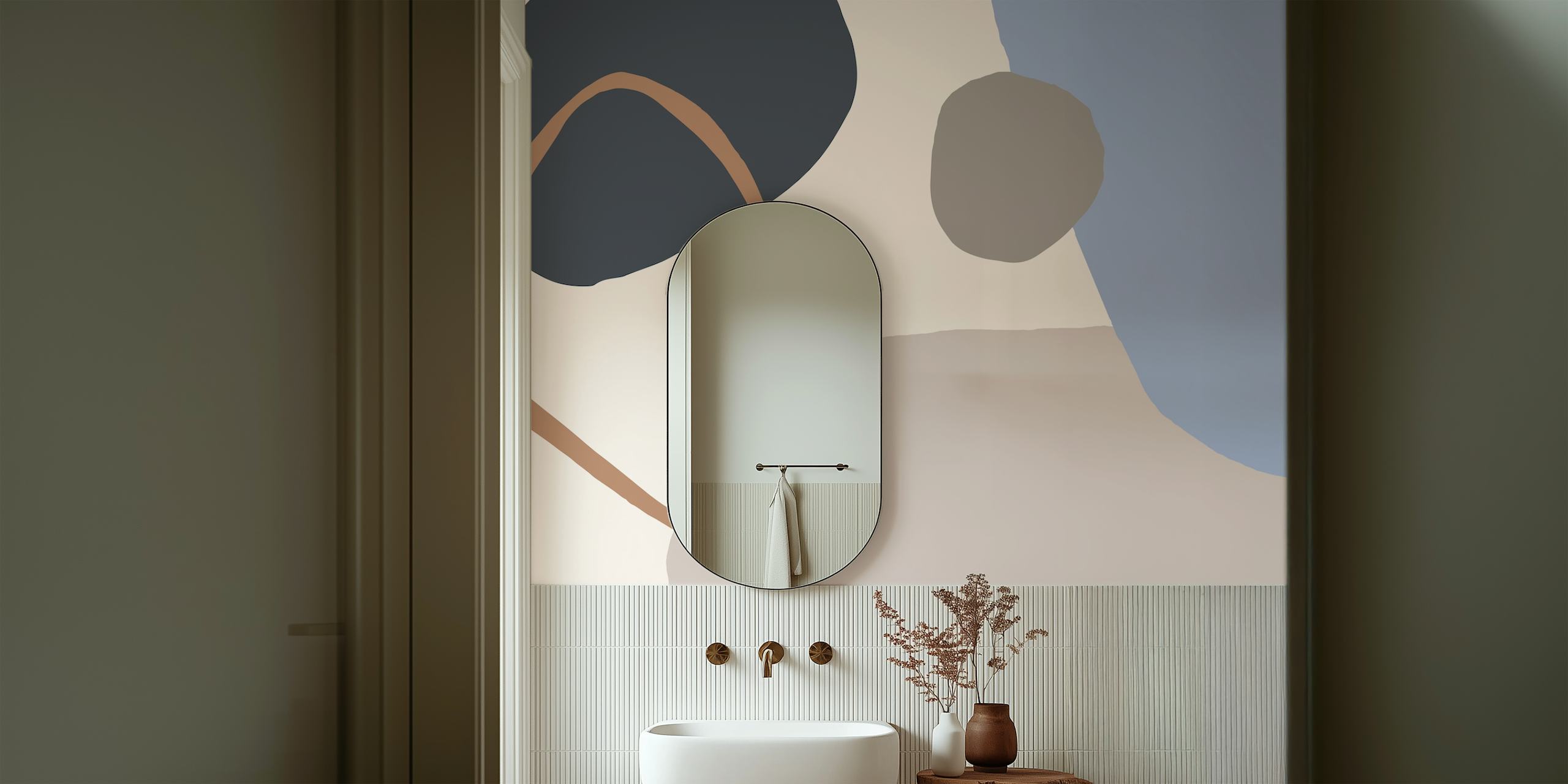 Organic Shapes 13 wallpaper in a room