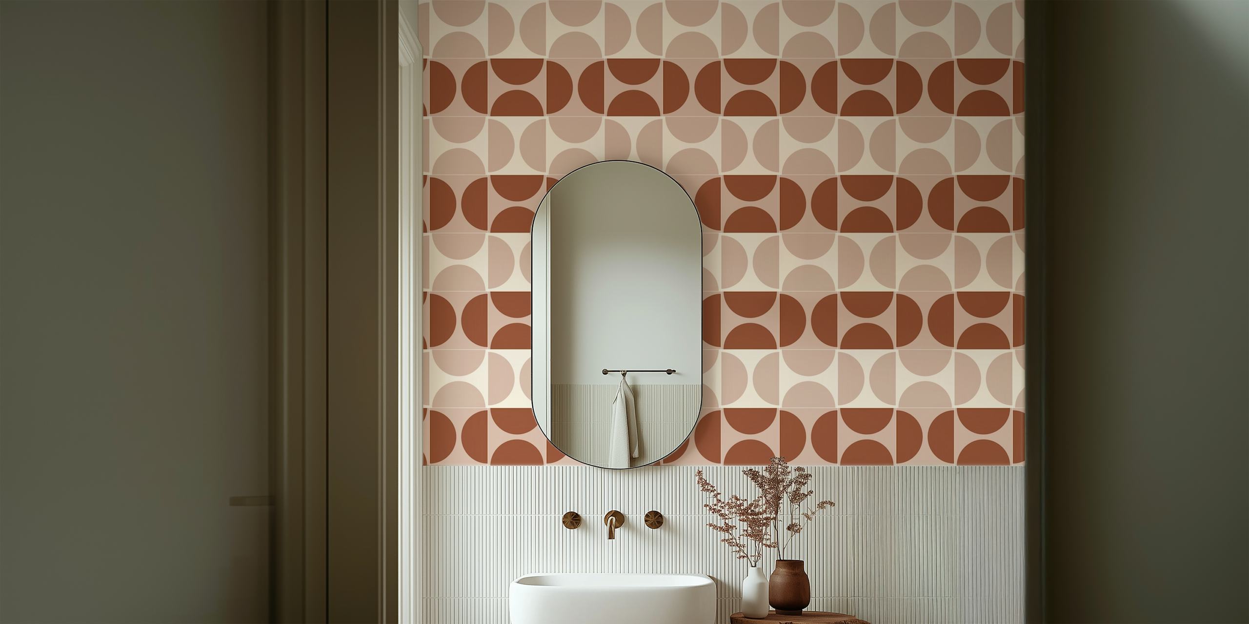 Cotto Tiles Cinnamon i Powder tapeta u sobi
