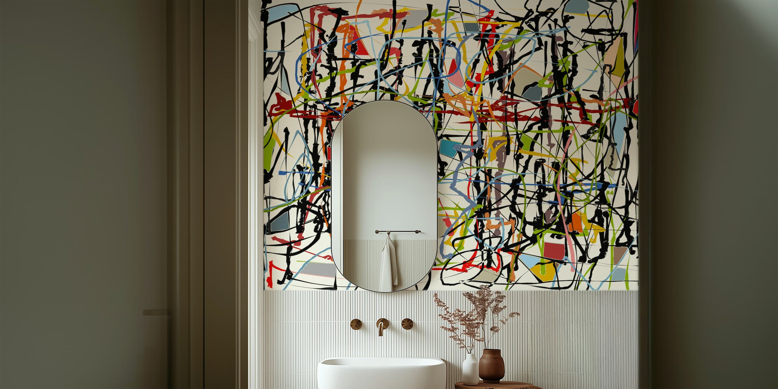 Pollock Wink 50 colorful wallpaper in a room