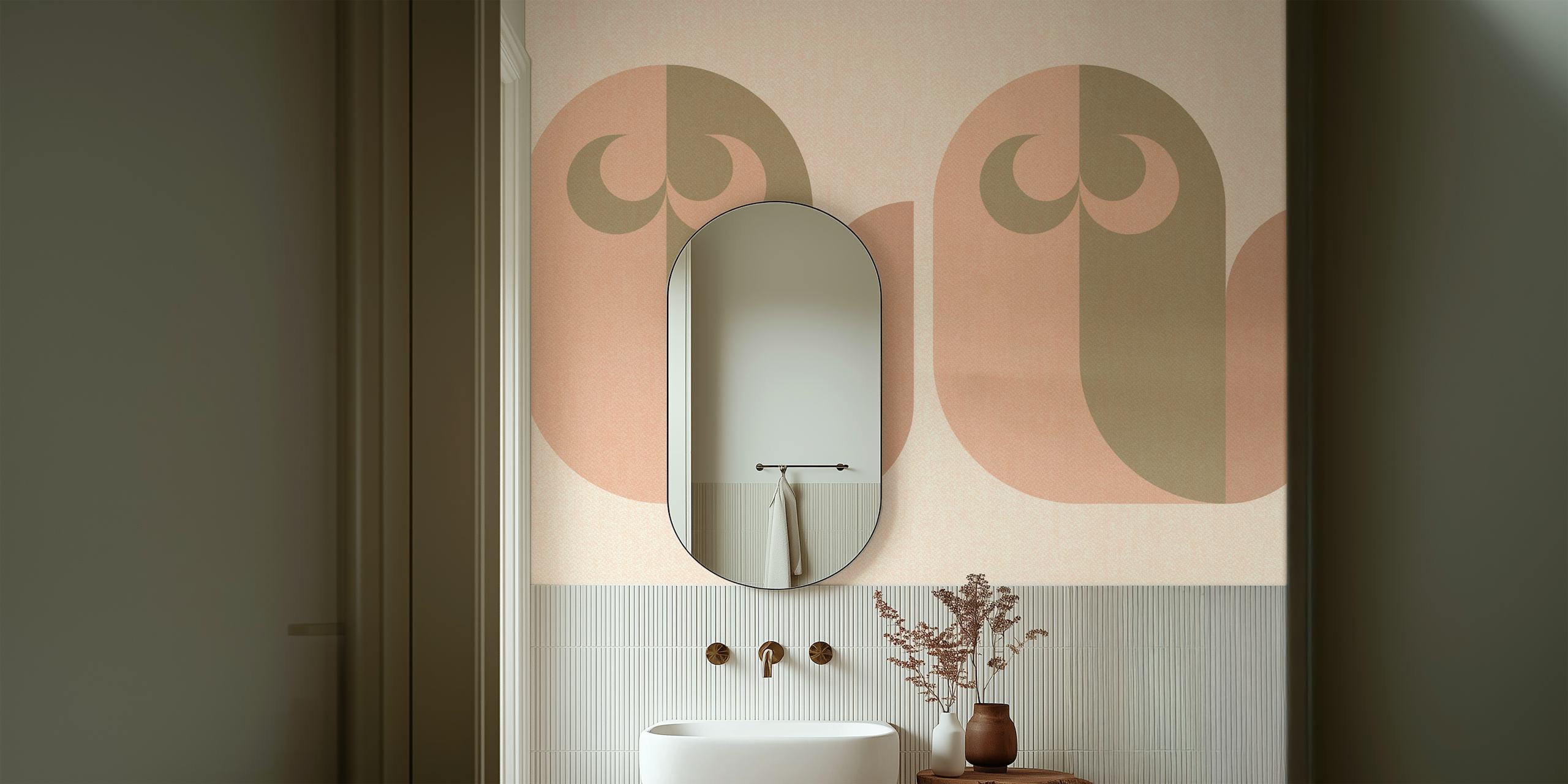 Modern Boho Owls wallpaper in a room