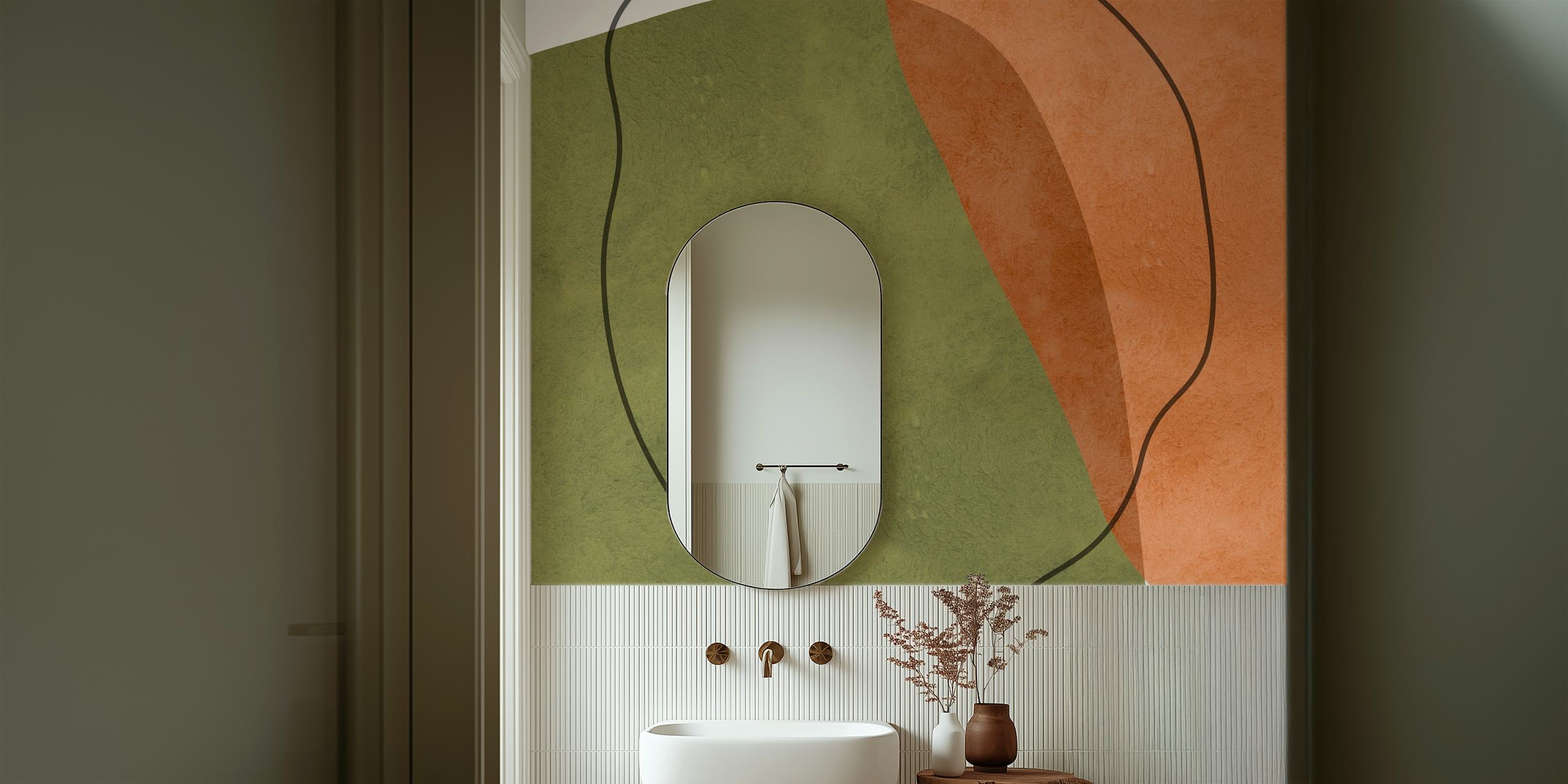 Boho shapes 8 tapetti huoneessa