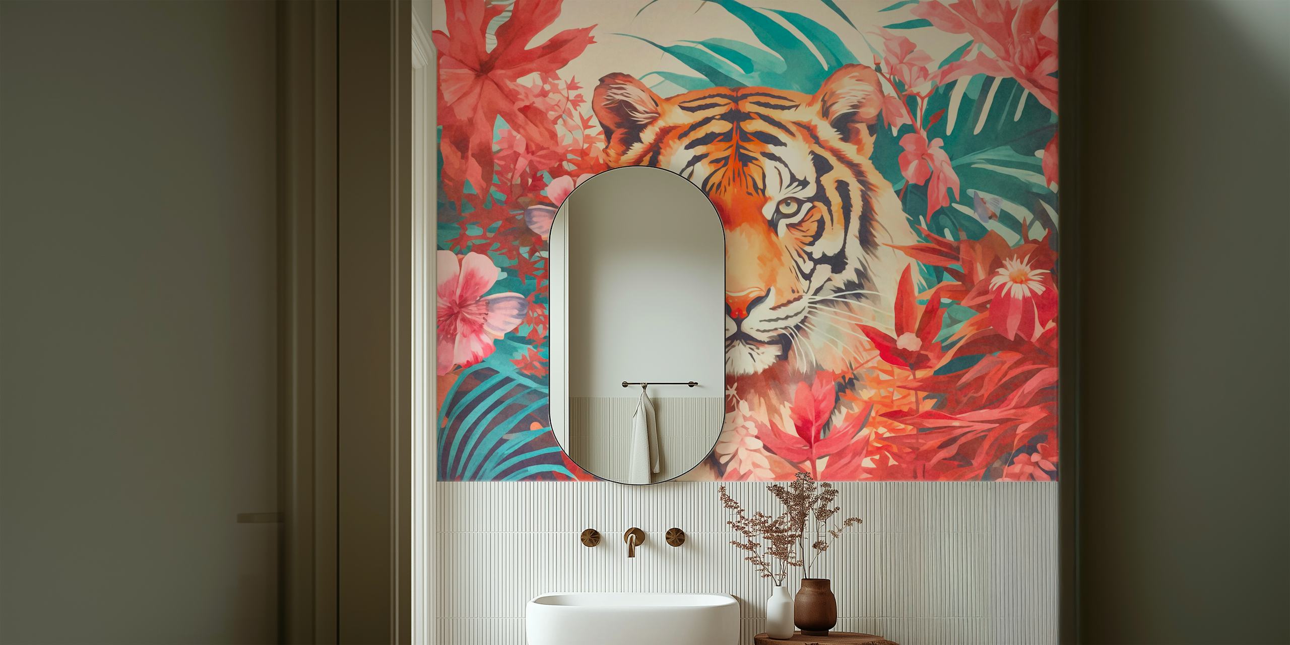 Wild Tigers Jungle Paradise papel de parede em exibição