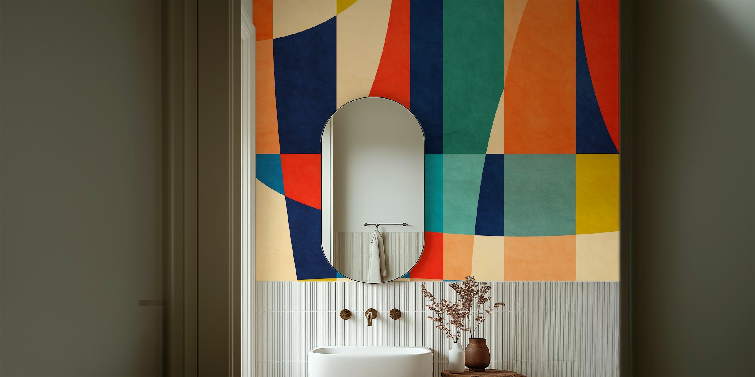 Bunte geometrische Muster Tapete in verschiedenen Farben