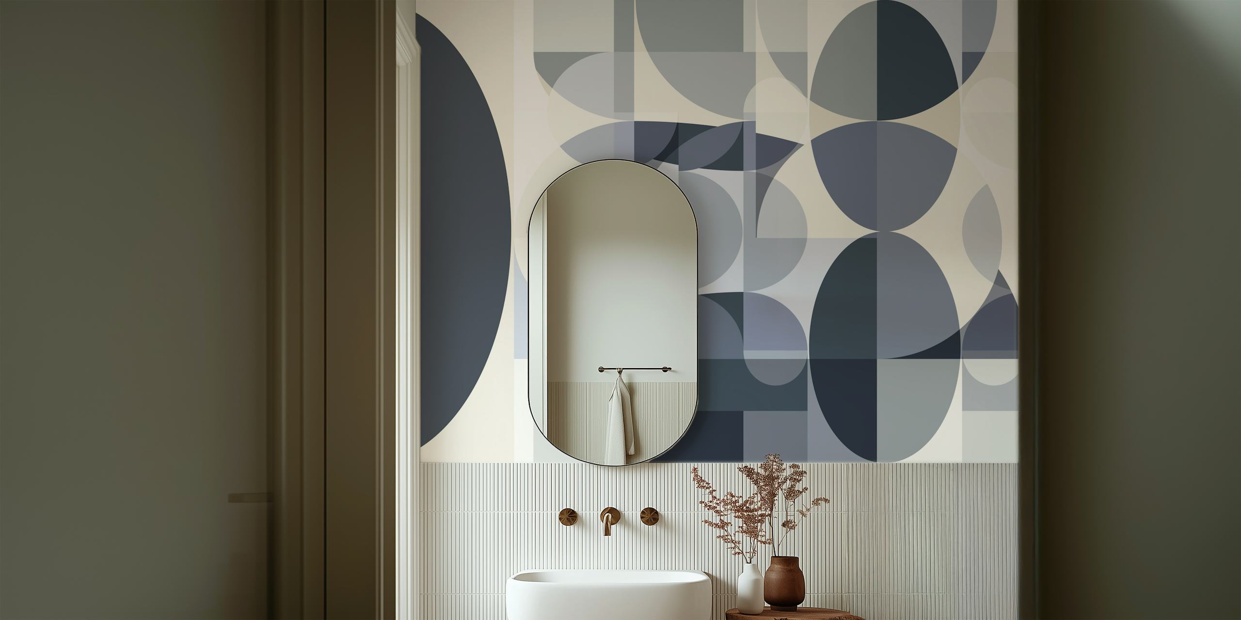 Papel tapiz Time Travel Mosaic en una habitación