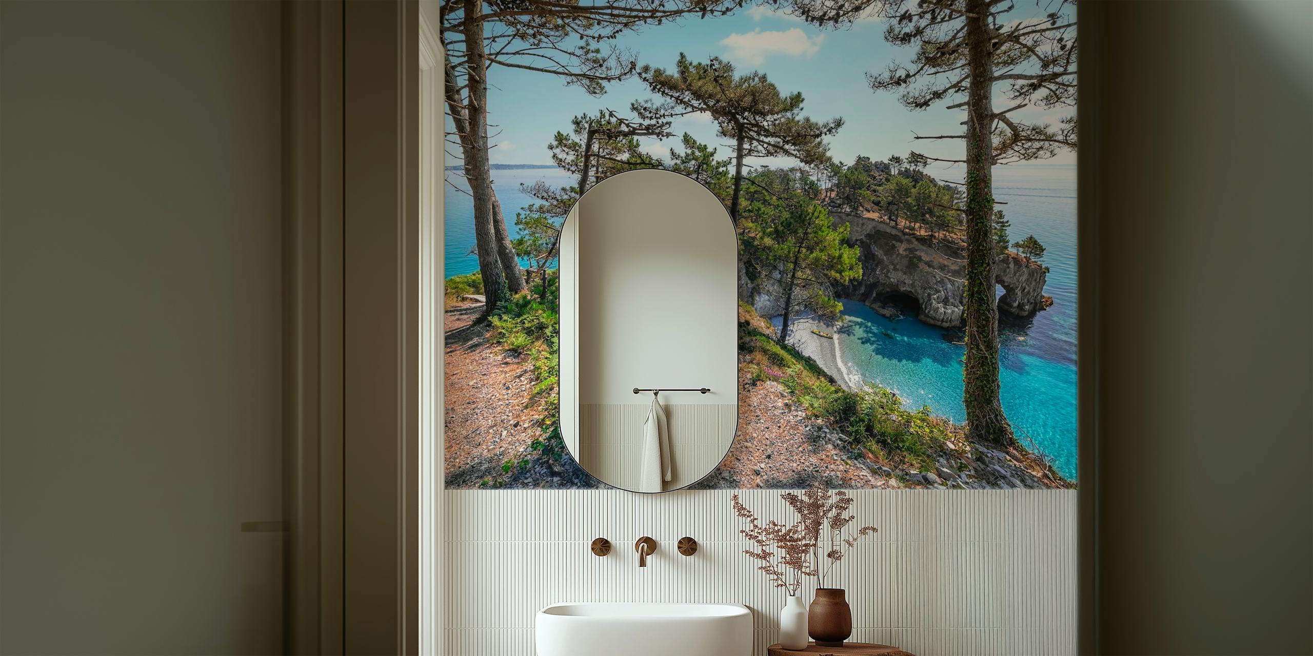 Design della carta da parati Crozon in una stanza luminosa