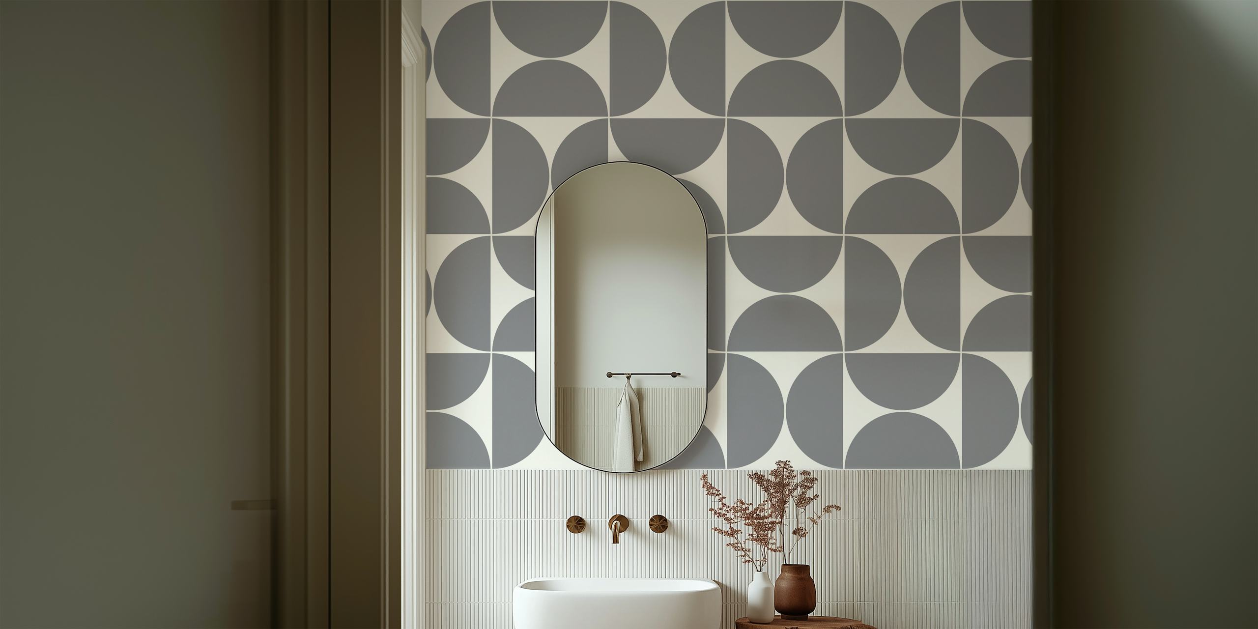 Mid-Century Modern Pattern wallpaper huoneessa