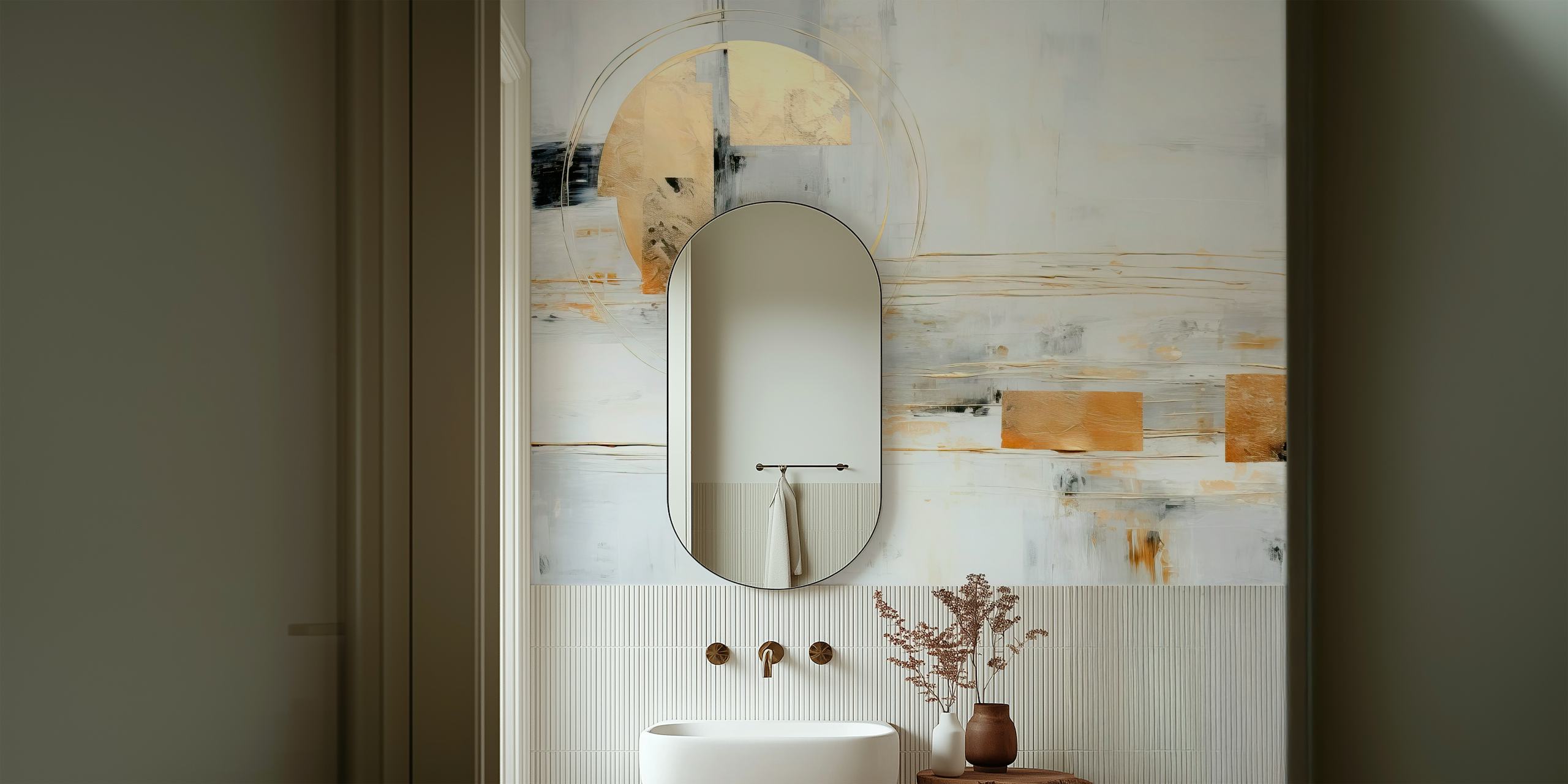 Papel Pintado Abstract Art Con Acentos Dorados