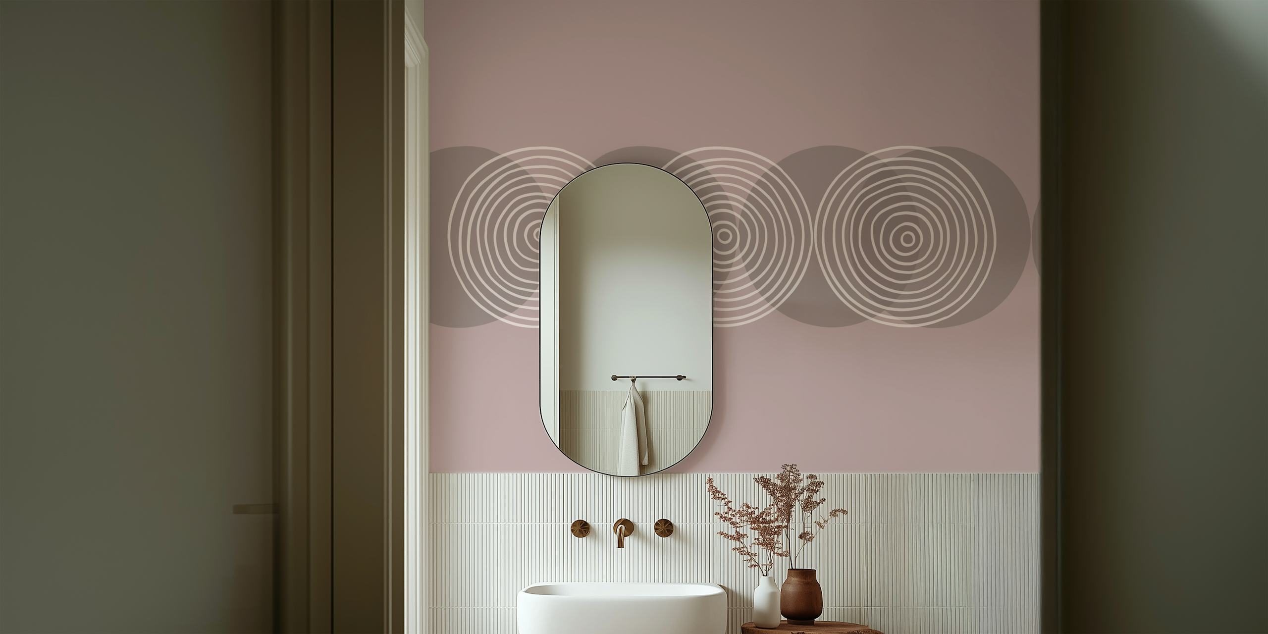 Circle minimalist wallpaper design in a room
