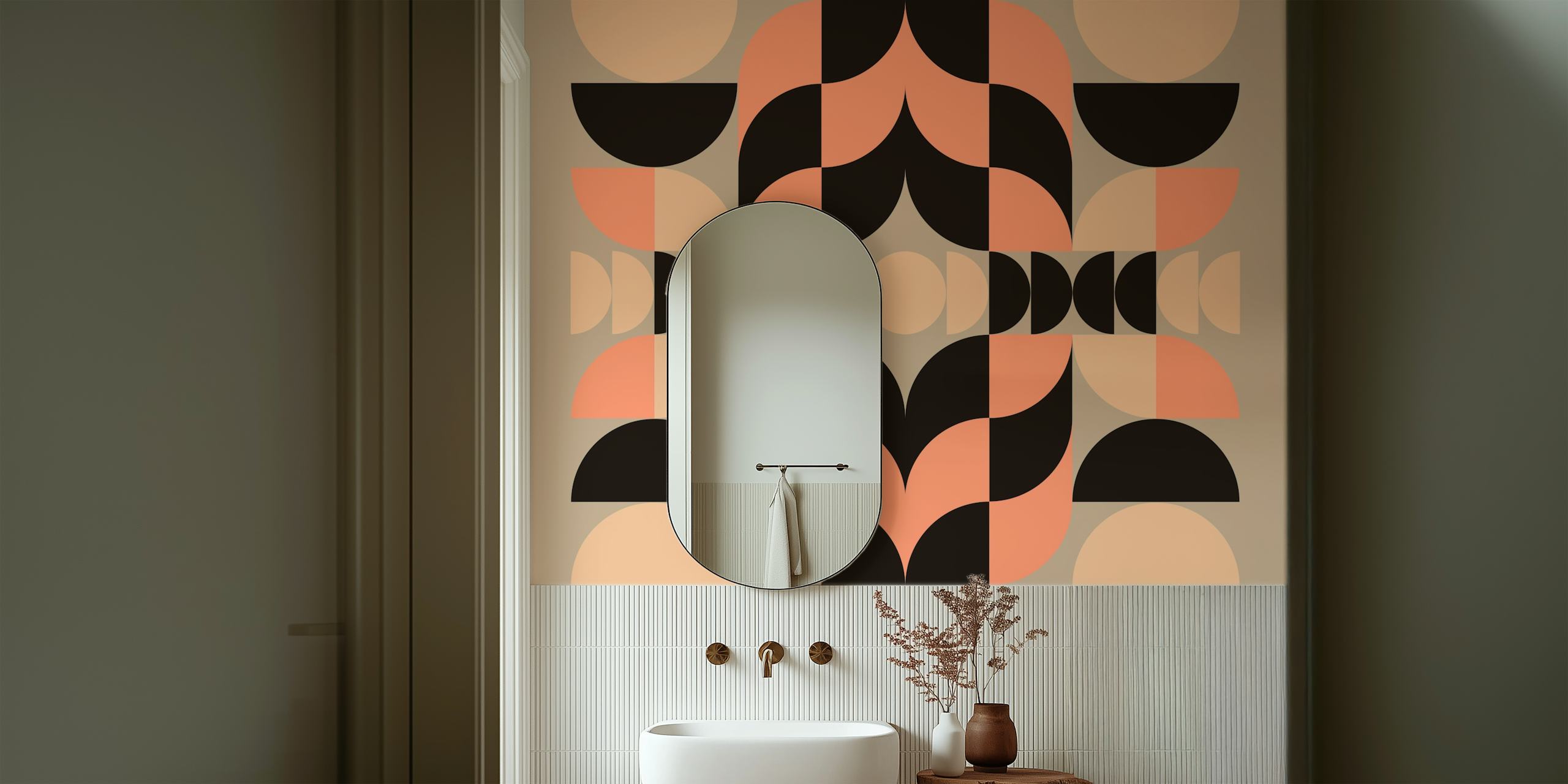 Seventies Geo Composition wallpaper in a room