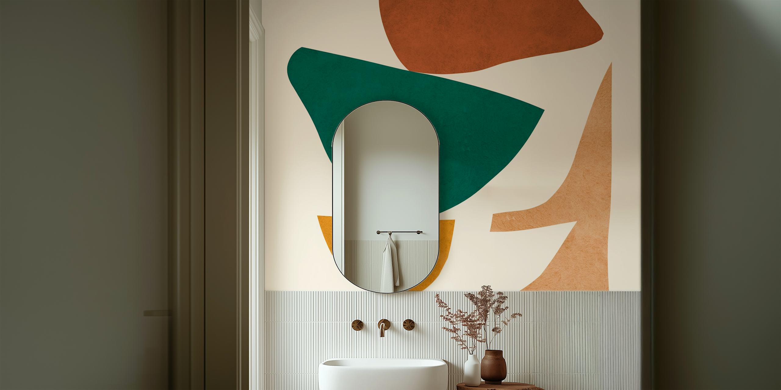 Fargerik tapetdesign i et rom