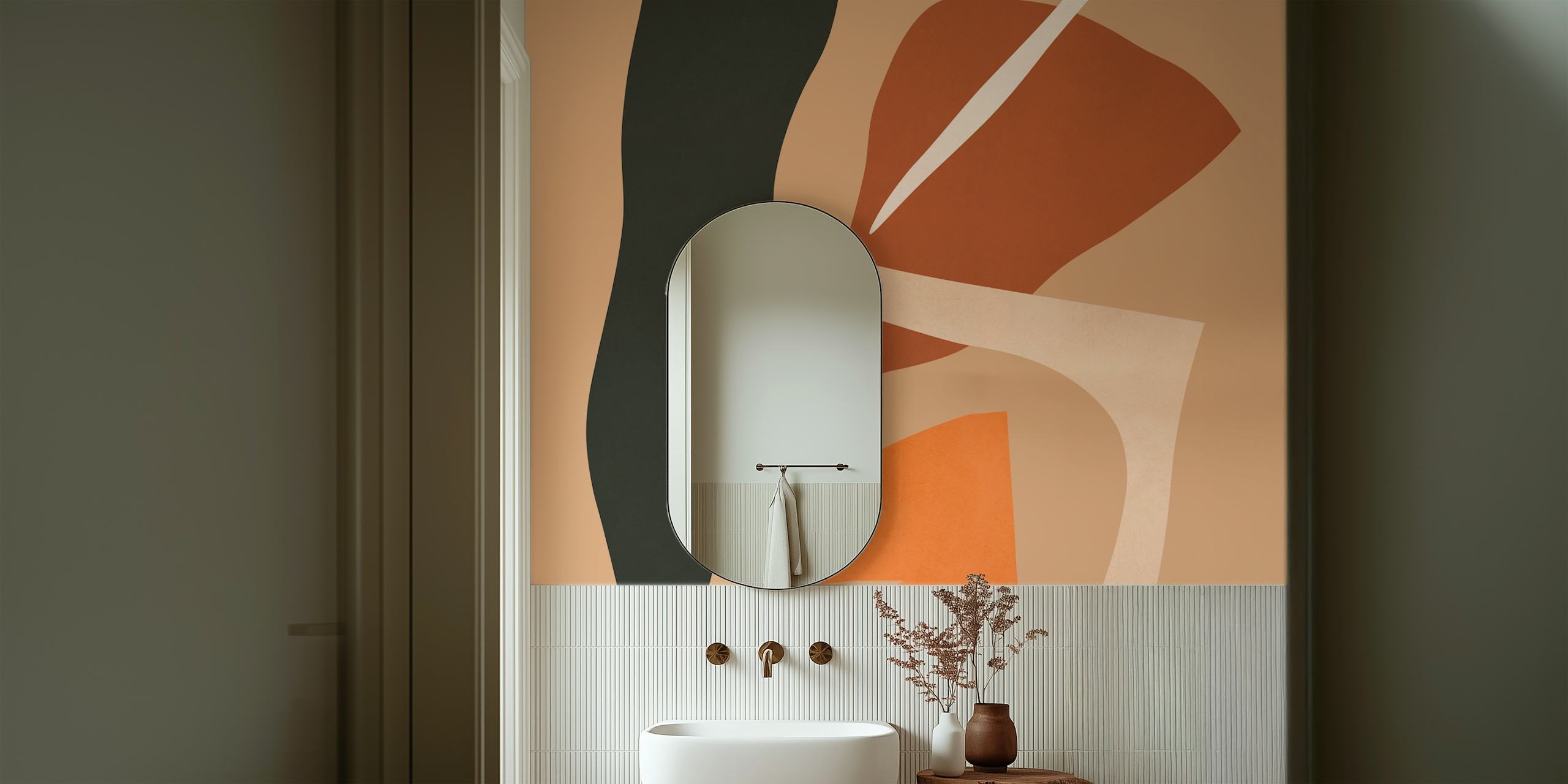 Expressionist harmony 26 papel tapiz en una habitación