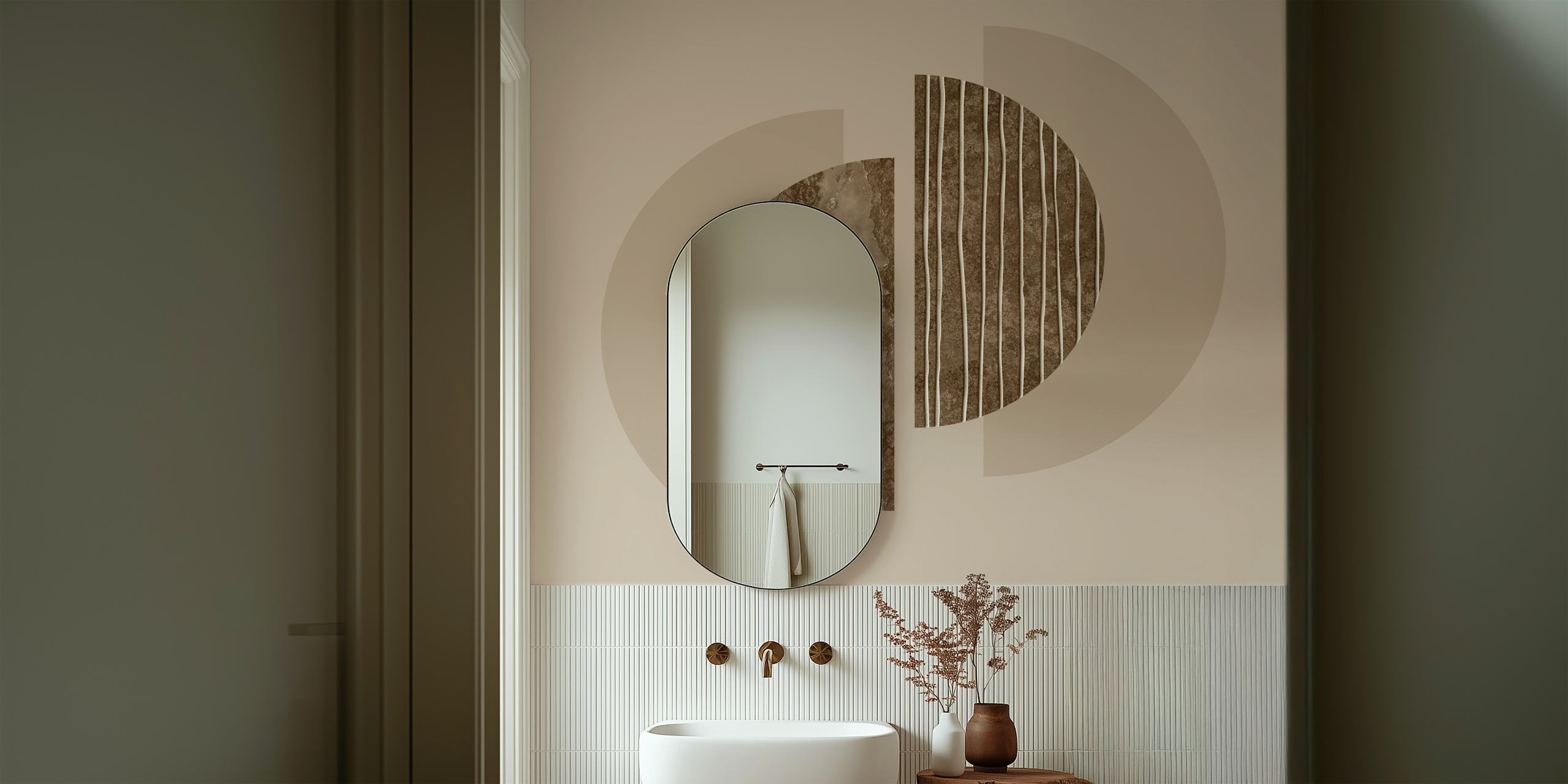Mid Century Modern Geometry wallpaper in a room