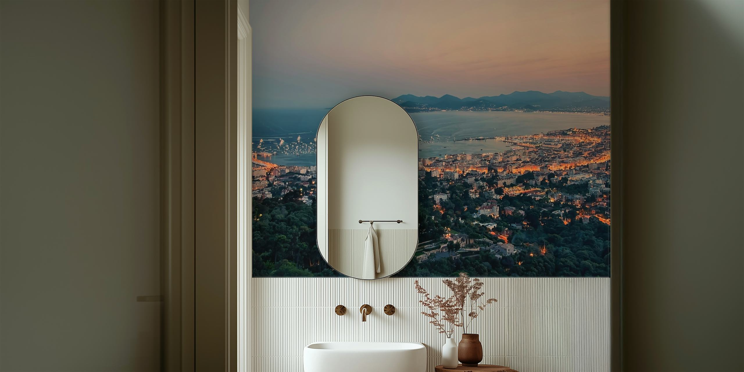 Evening in Cannes wallpaper in a room