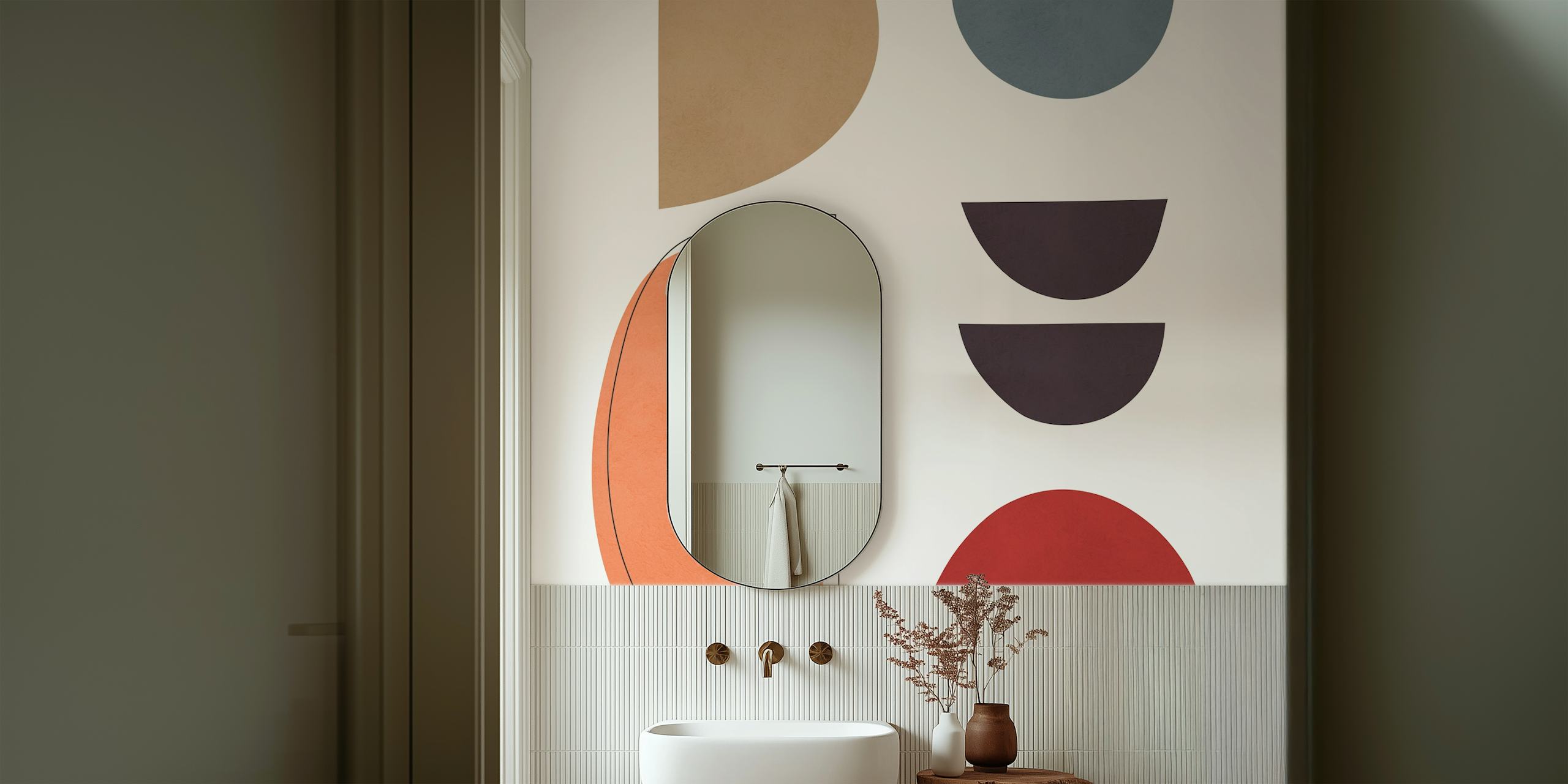 Circles and semicircles papel tapiz en una habitación
