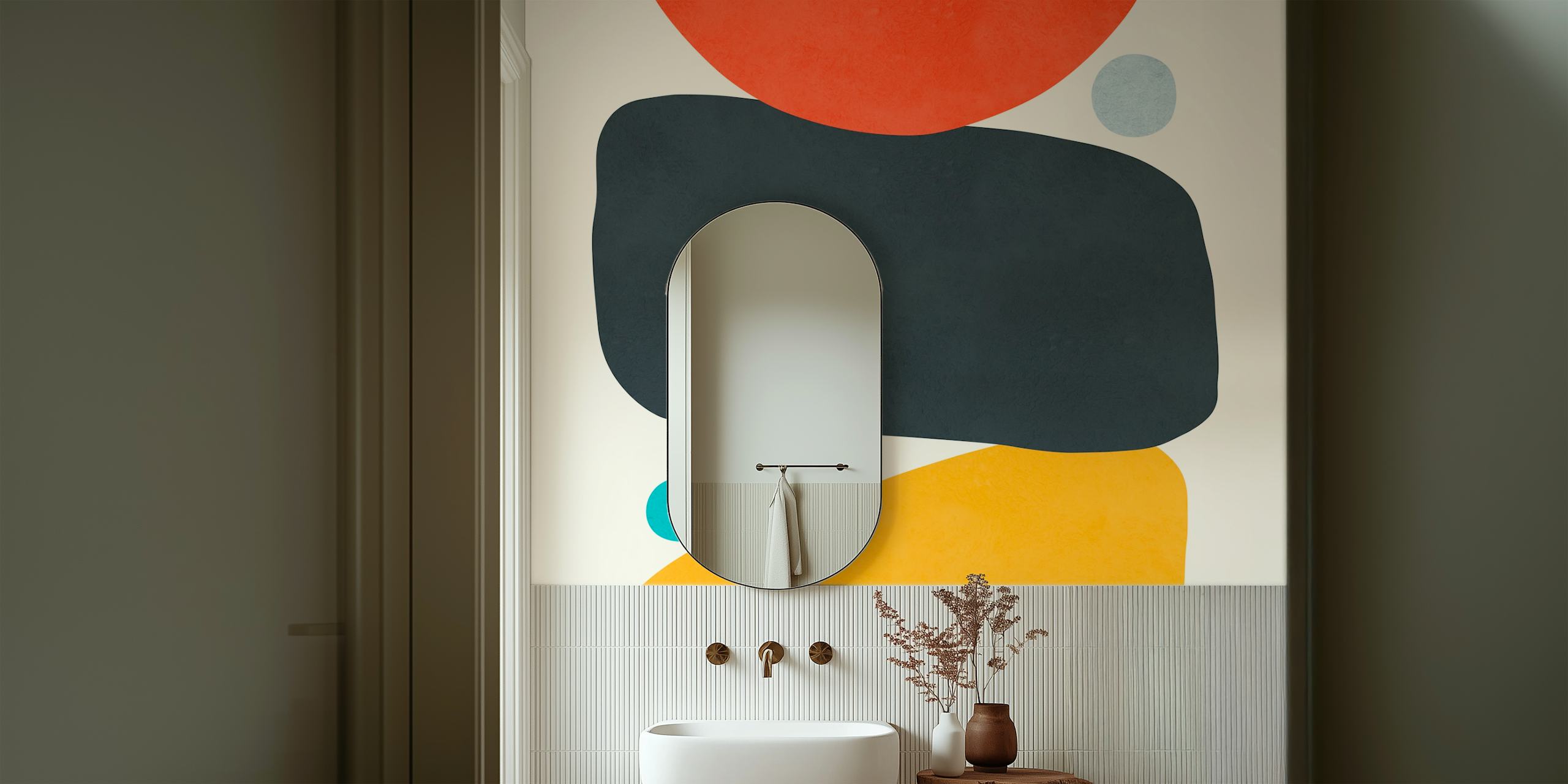 Expressive and colorful wallpaper in a room