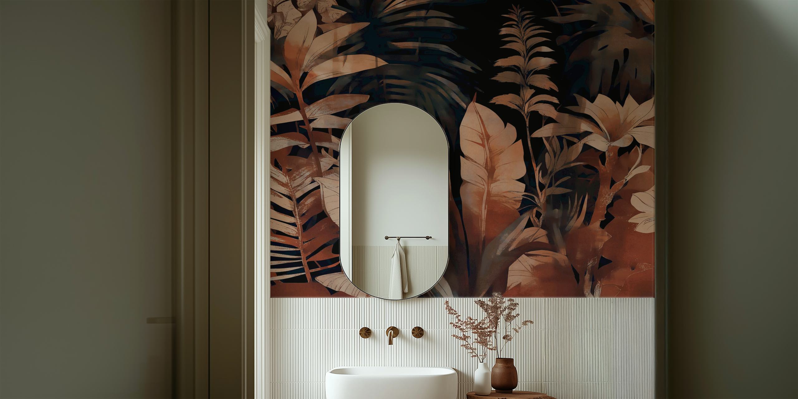 Papel de parede Moody Rainforest em um quarto