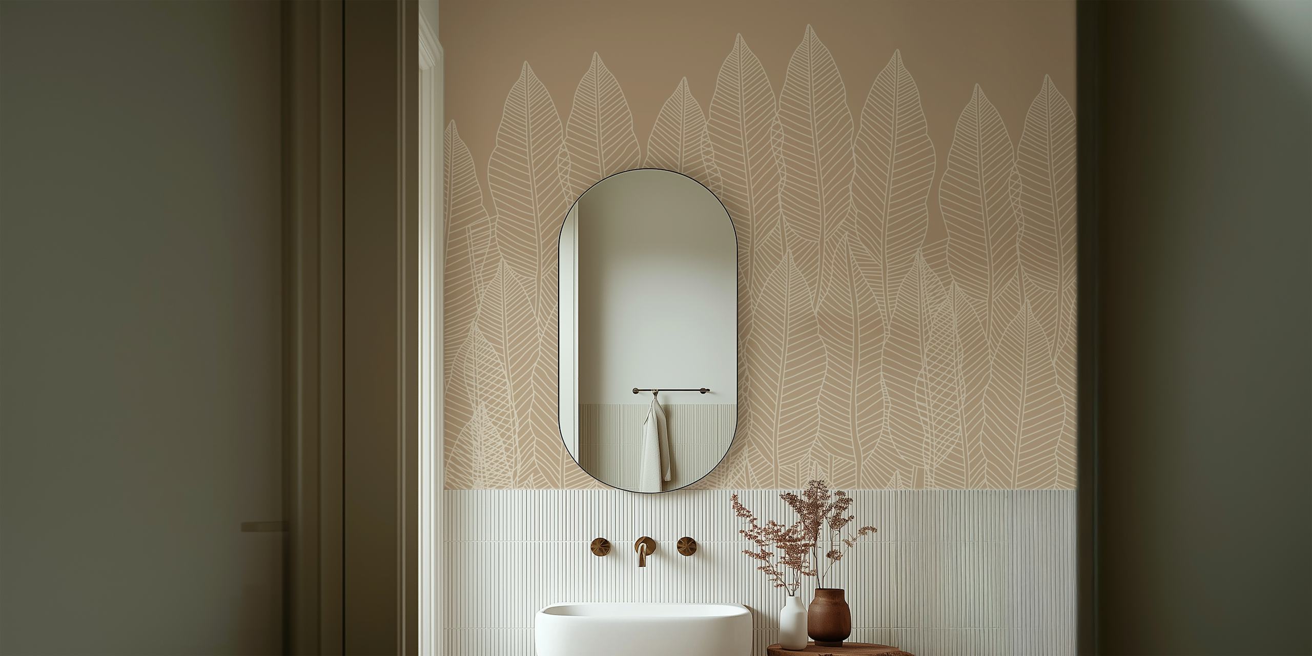 Luxury Palms Sand wallpaper in een kamer