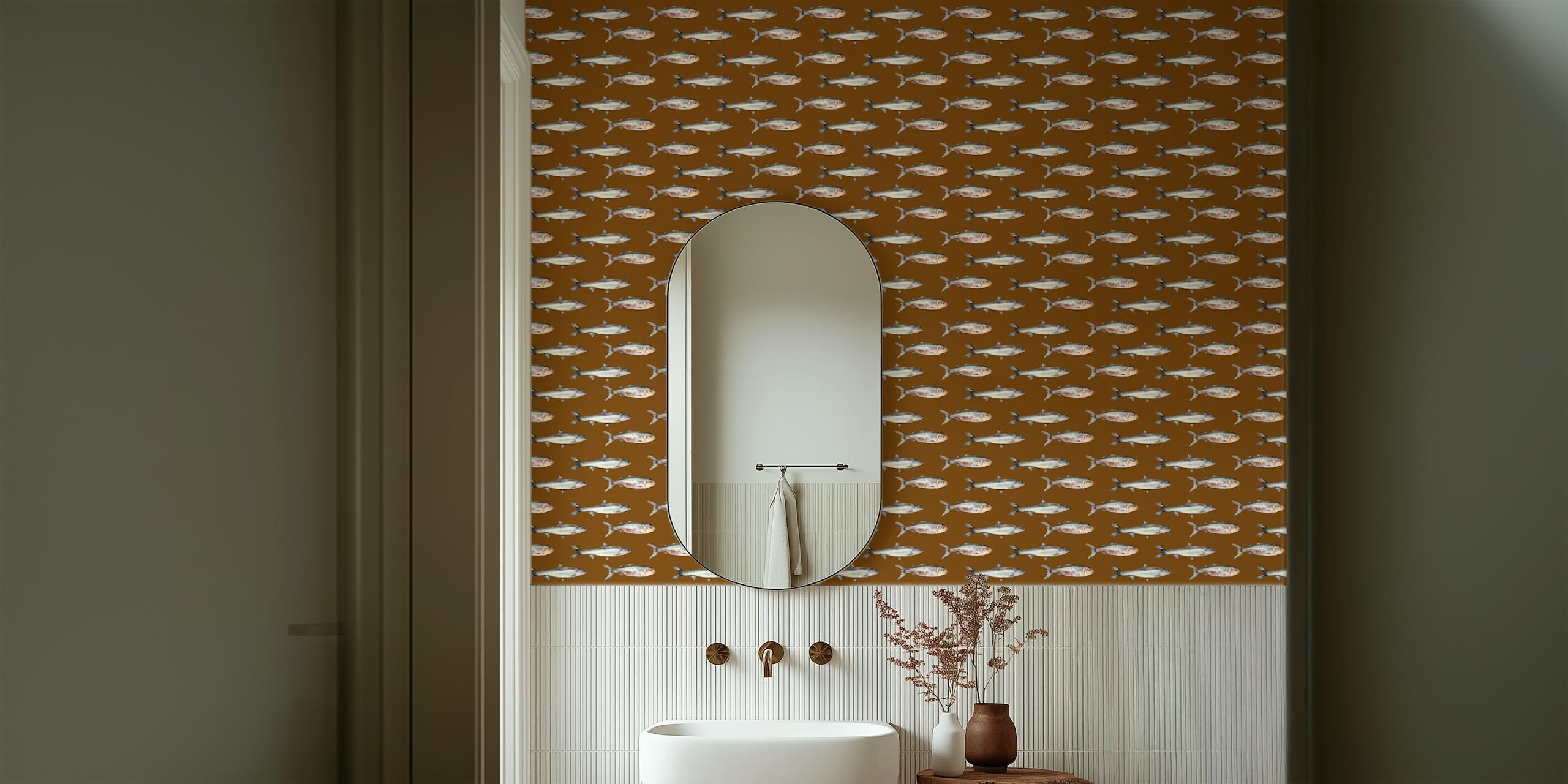 Fish Ocean Vuitton wallpaper in a room
