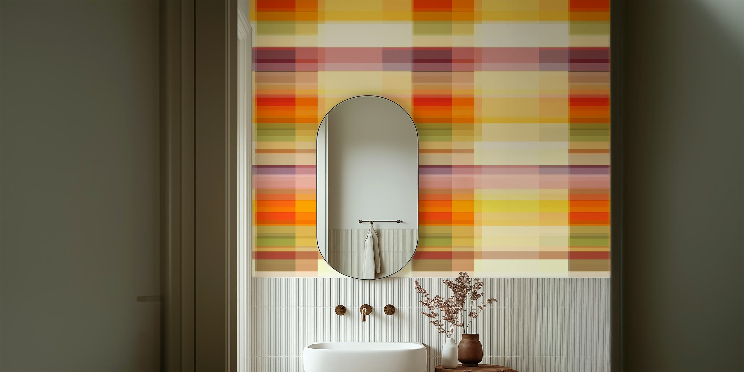 Autumn Hues Mosaic tapet i ett rum