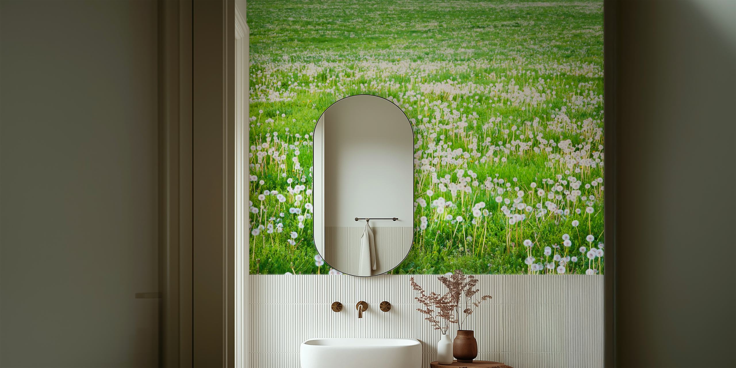 Dandelion Field-tapetti huoneessa