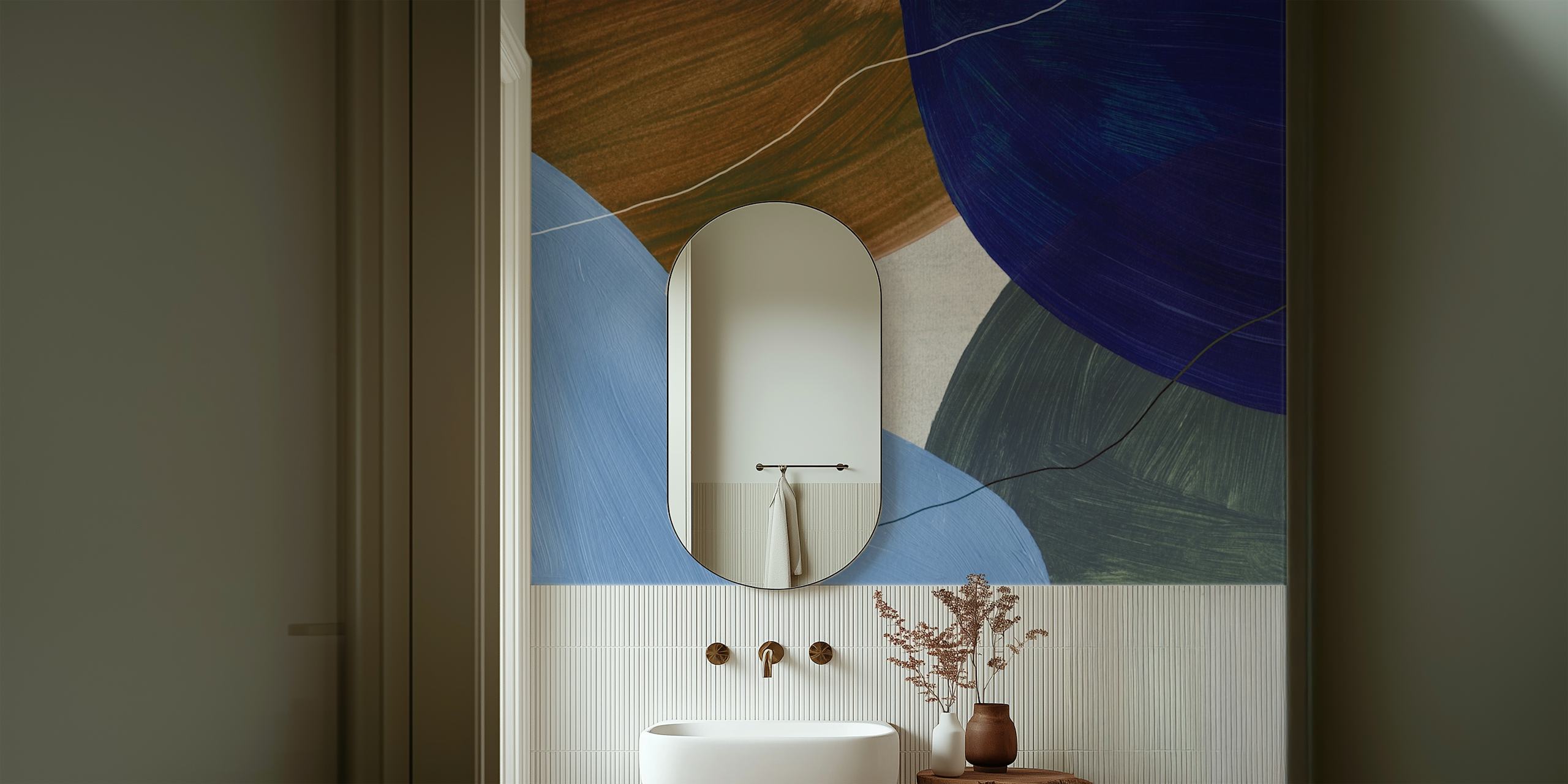 Tapeta Painted Abstract Shapes u sobi