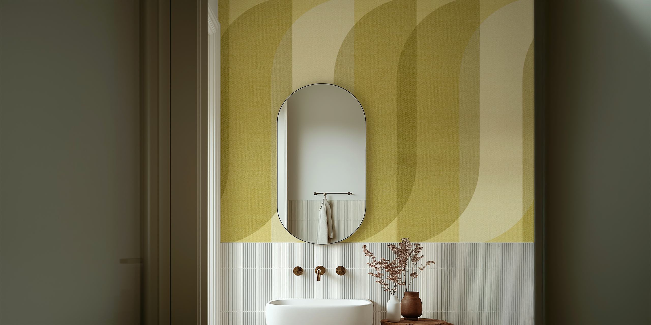 Chic retro ribbons wallpaper in modern interior