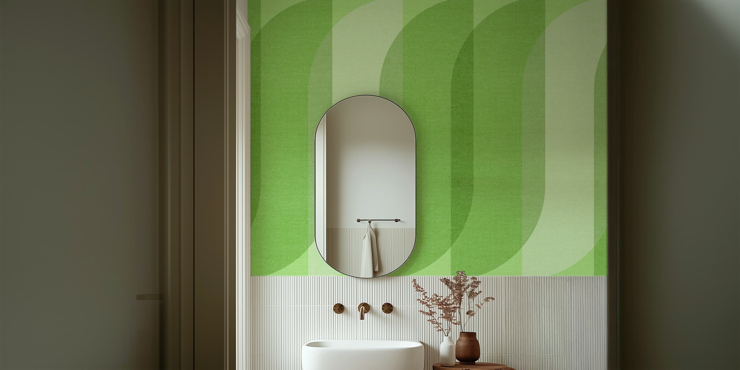 Soothing Green Curves tapetti huoneessa