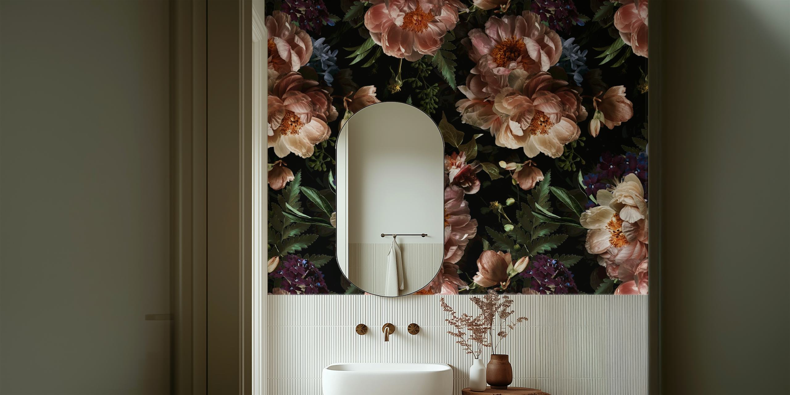 Blooming Baroque Noir Elegance tapet i ett rum
