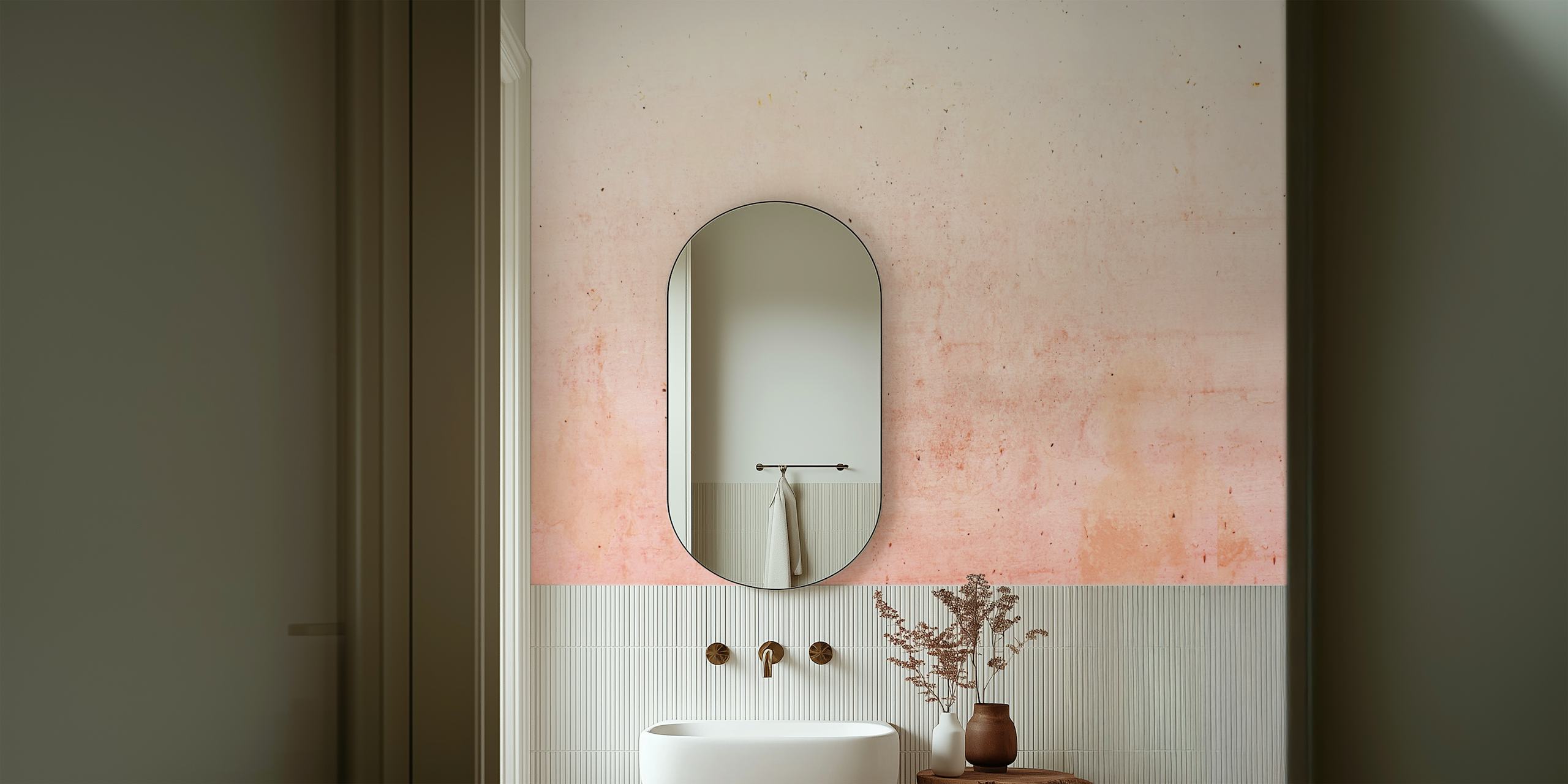 Ombre gradient pink and white textured wallpaper