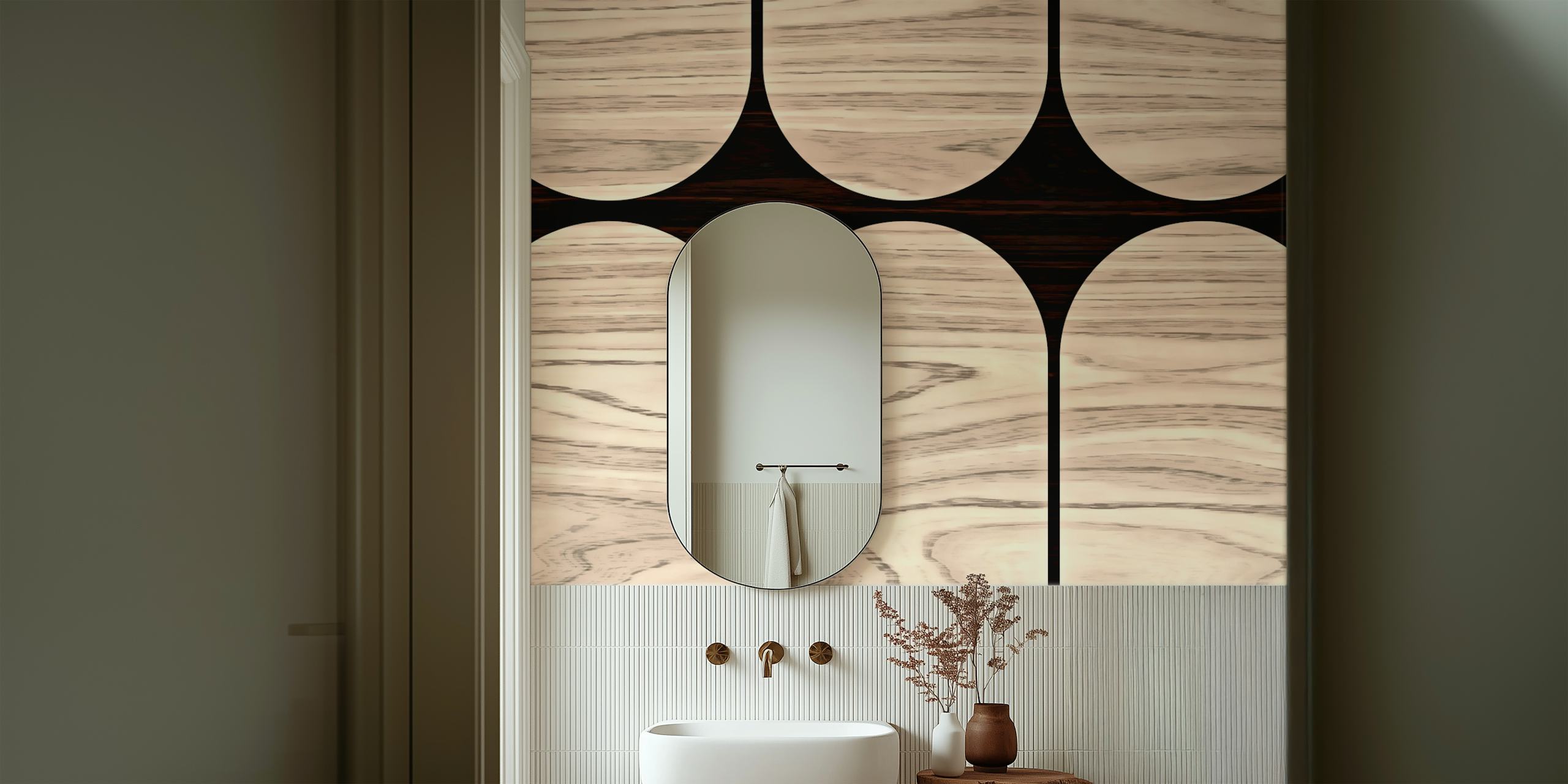 Abstract Wood Arch tapetdesign