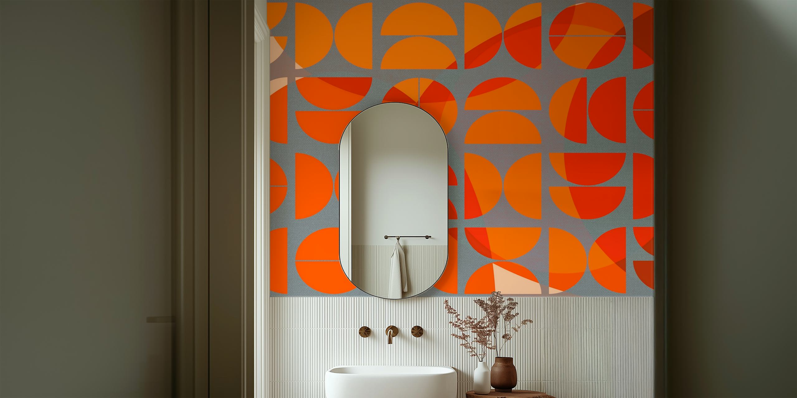 Wallcovering Abstract Sunset Spheres u sobi