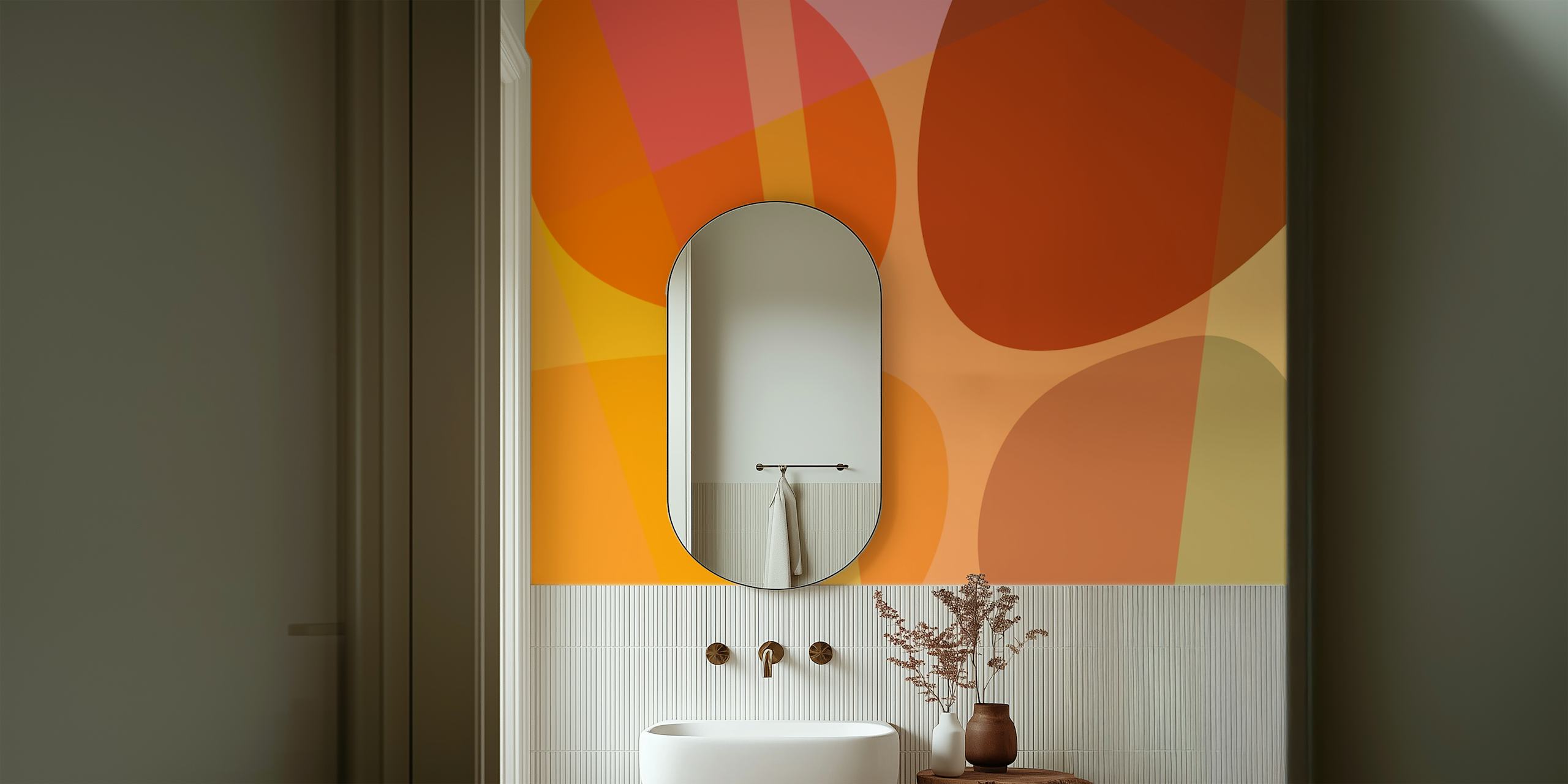 Elegant Sunset Curves tapet i et rom