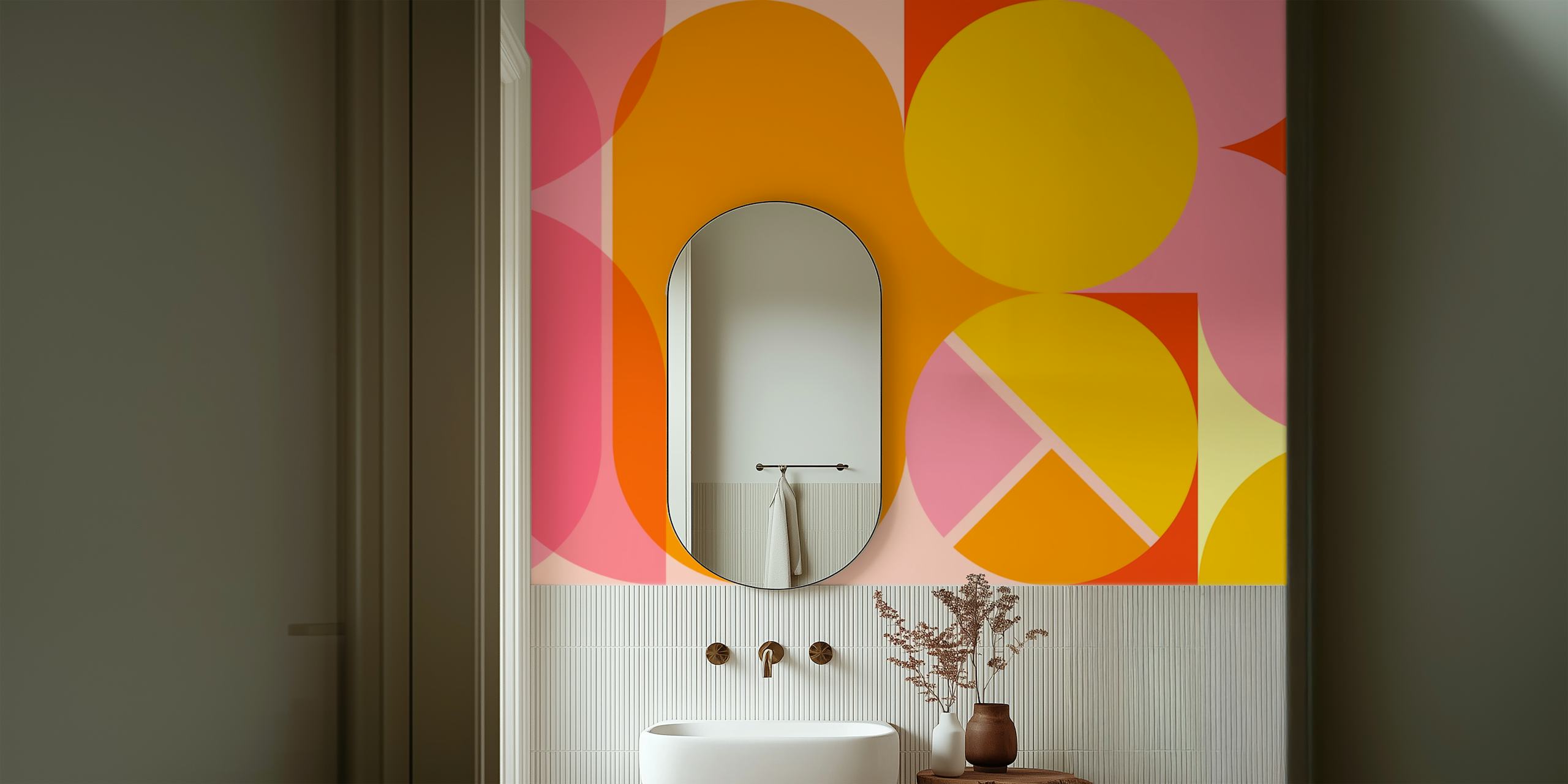 Geometric Vibrance wallpaper in a room