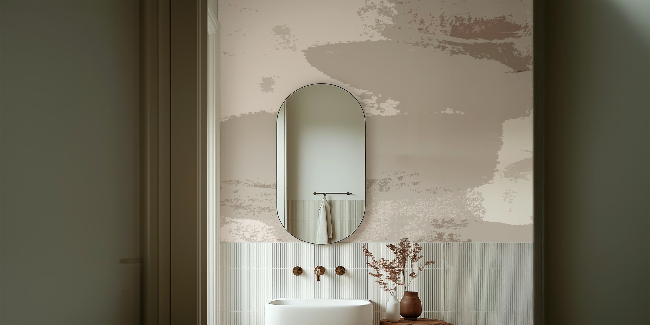 Sandy Brush Layers wallpaper displayed in a room