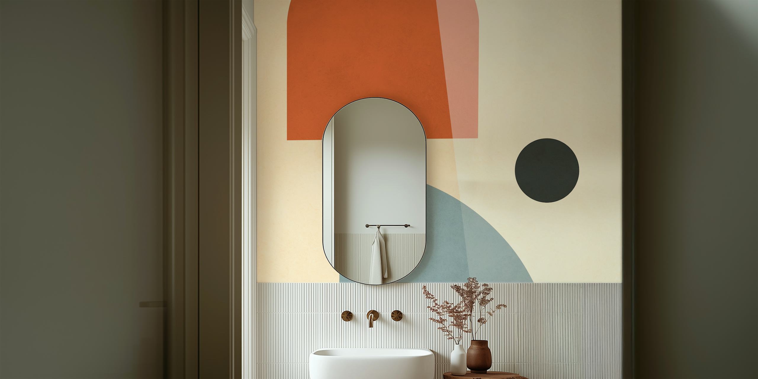Design de papier peint Sunset Arch Decor dans une pièce