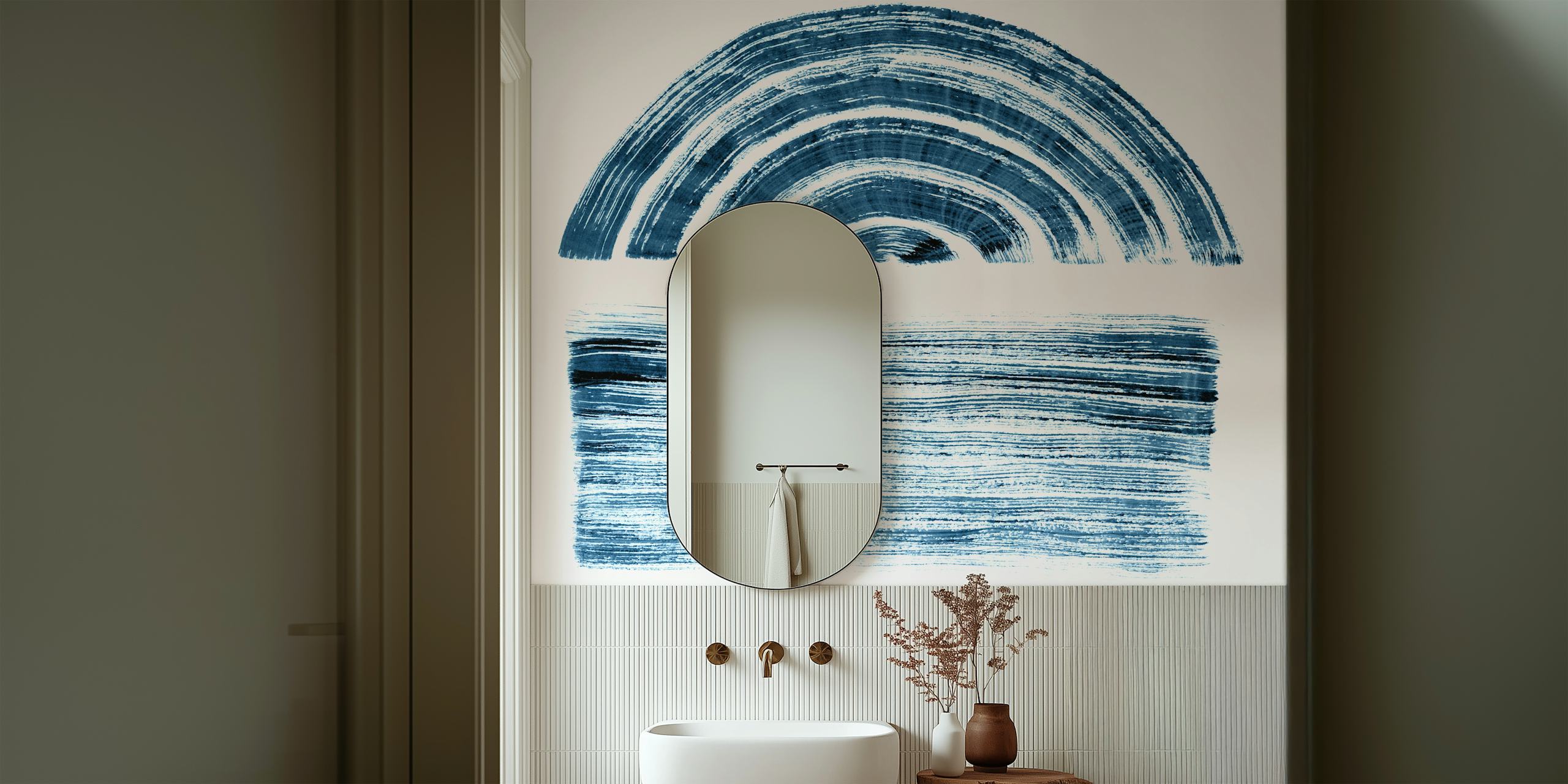 Design della carta da parati Blue Sea in una stanza