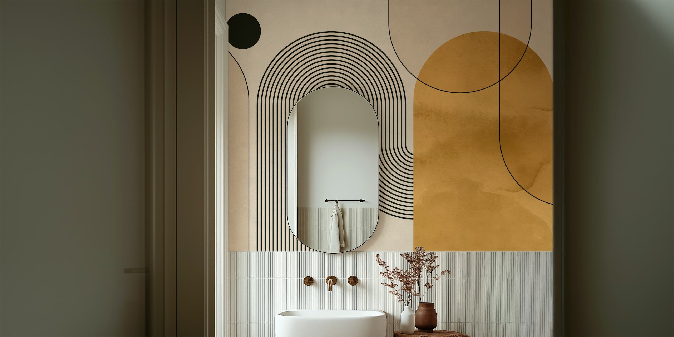 Papel pintado Relaxing Abstract Arches en una habitación