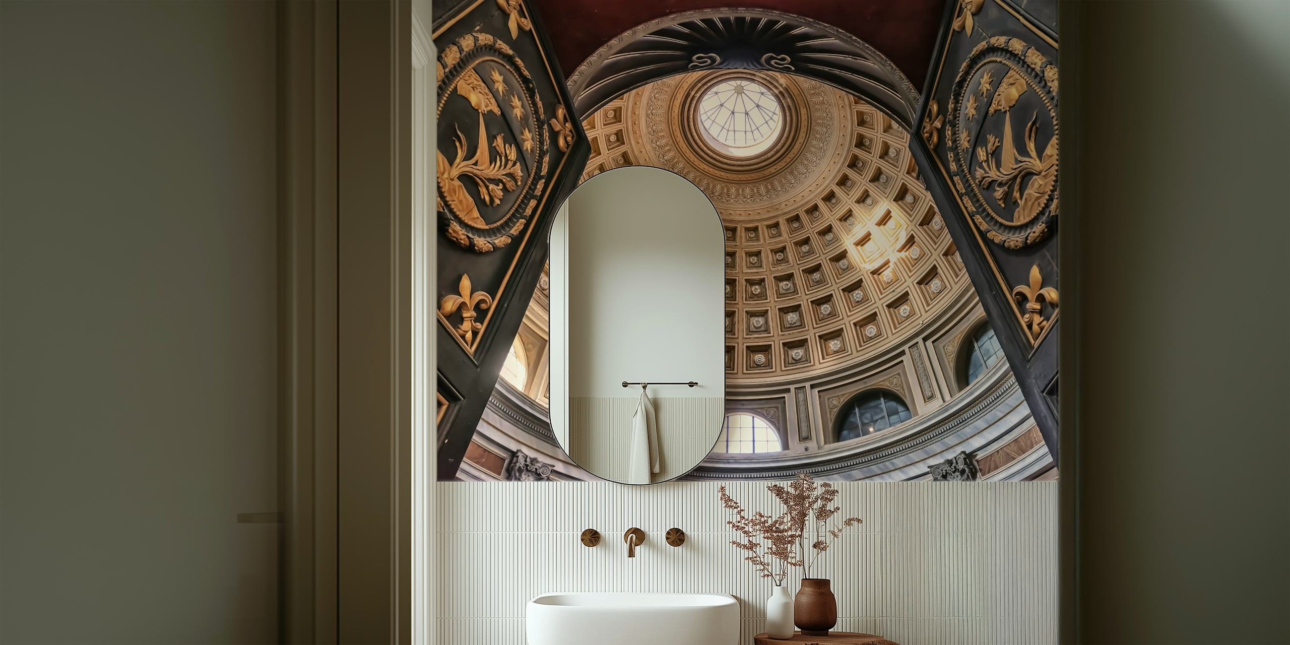 Vatican Museum wallpaper in a stylish room