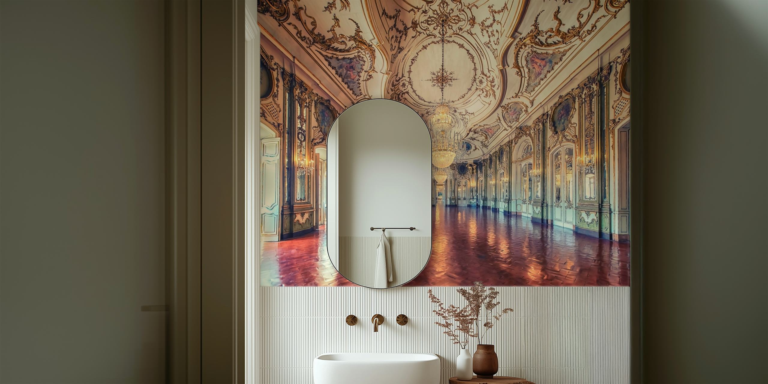 Papier peint Palace of Queluz affiché dans une pièce