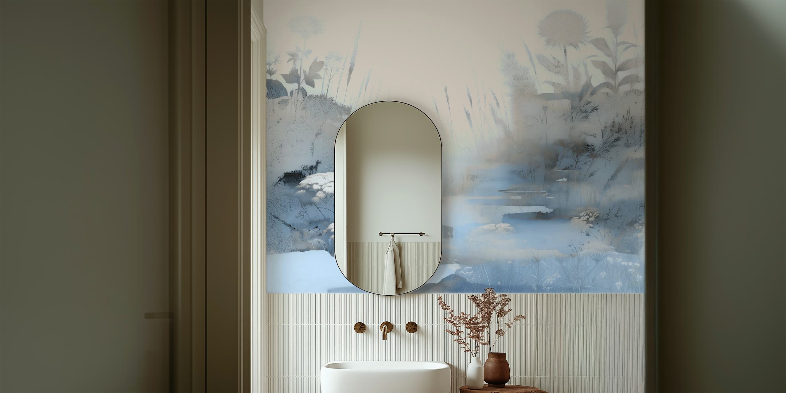 Papel tapiz Tranquil Botanical Dream en una habitación