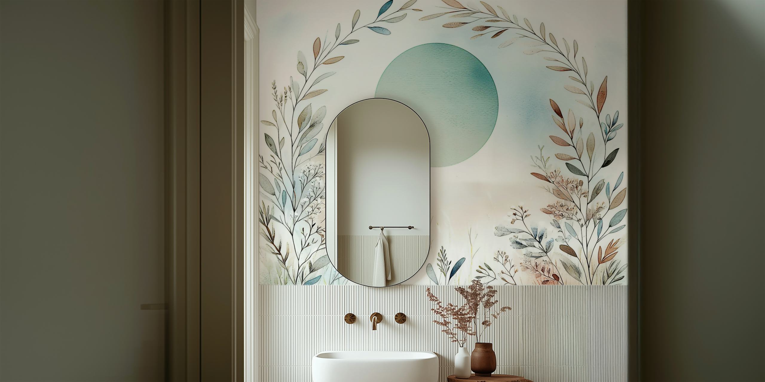 Design tapety Elegant Flora Arch v místnosti