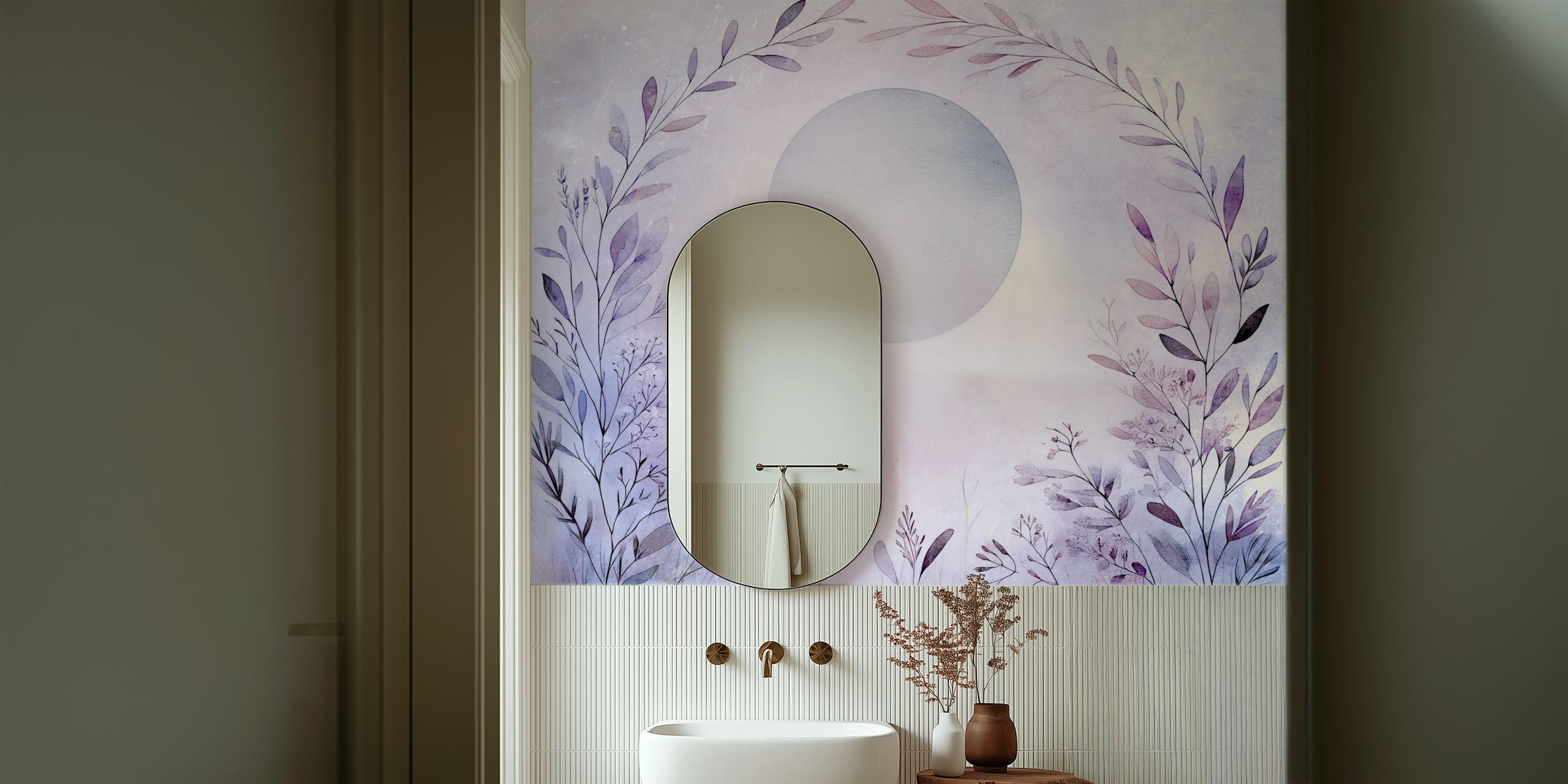 Enchanted Botanical Bliss wallpaper in a room