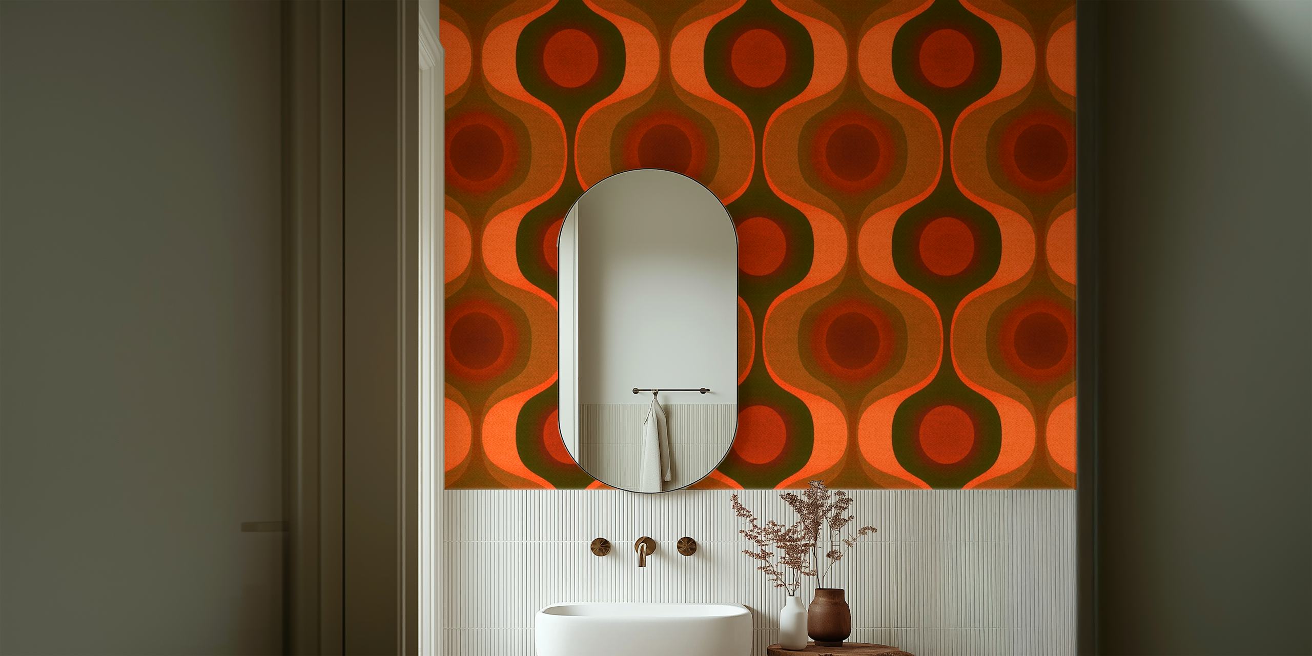 Design de papel de parede Retro 70s Fashion Groove