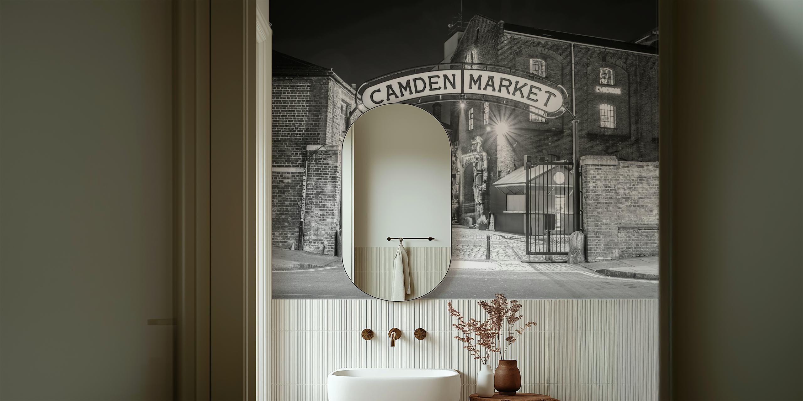 Camden Market wallpaper in a room