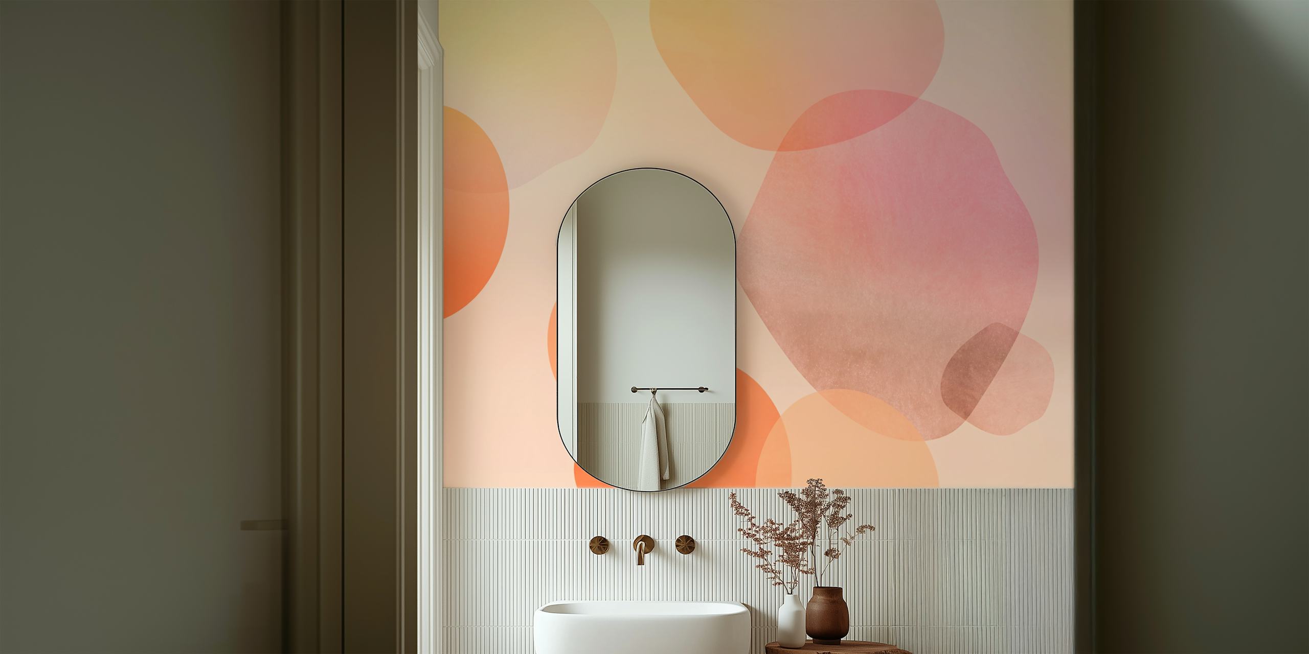 Abstract Pastel Shapes tapetti huoneessa