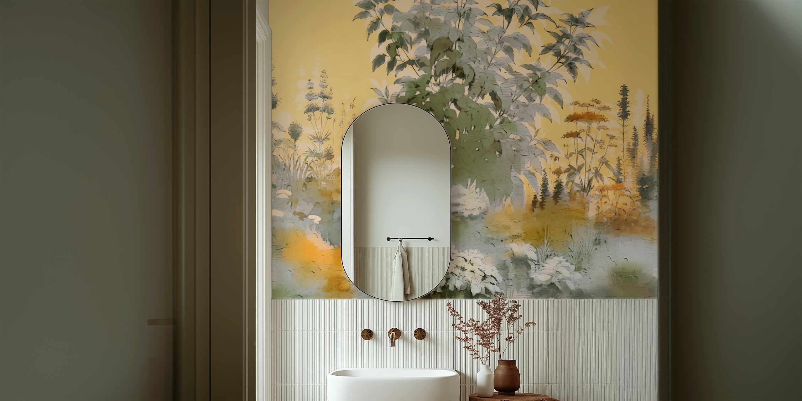 Sunset Garden Bliss tapetti huoneessa