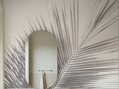 Monochrome tropical palm leaves -3