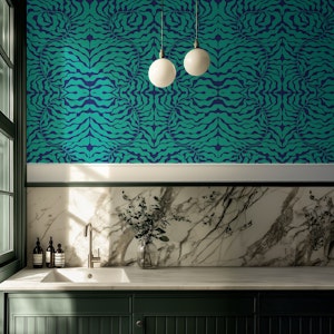 Teal Jungle Stripes